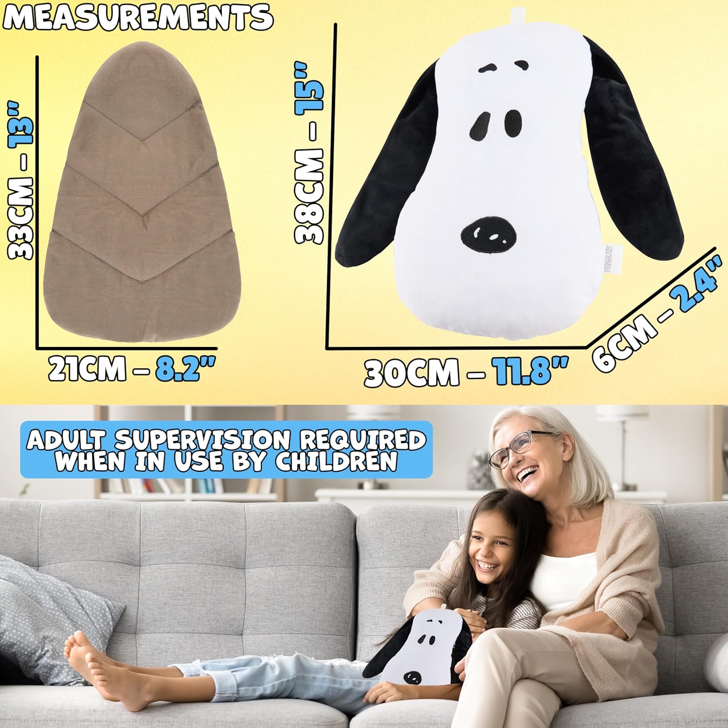 Peanuts Snoopy Microwave Heating Pad for Neck Shoulder Back Pain Cramp Relief Plush Warm Compress Cold Therapy Reusable Heat Pack Gifts for Seniors