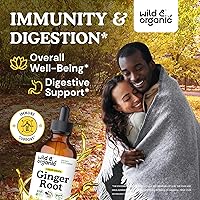 Vista 2 de Wild & Organic Gotas de Extracto de Raíz de Jengibre - Apoyo Inmunológico y Digestivo - Suplementos Líquidos de Jengibre - Tintura Vegana, Sin