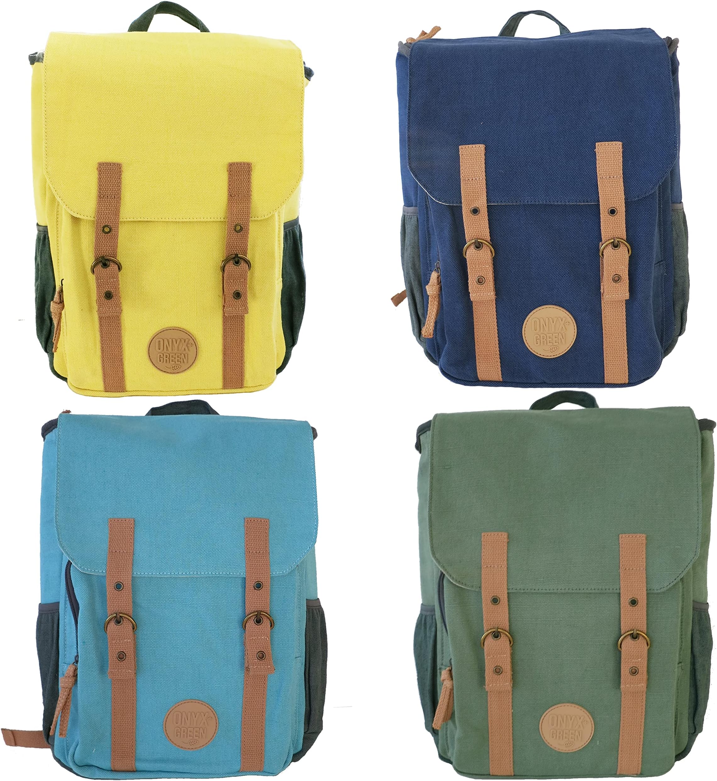 ONYX AND GREEN Sustainable Rayon Leaf and Jute Backpack (Mint)