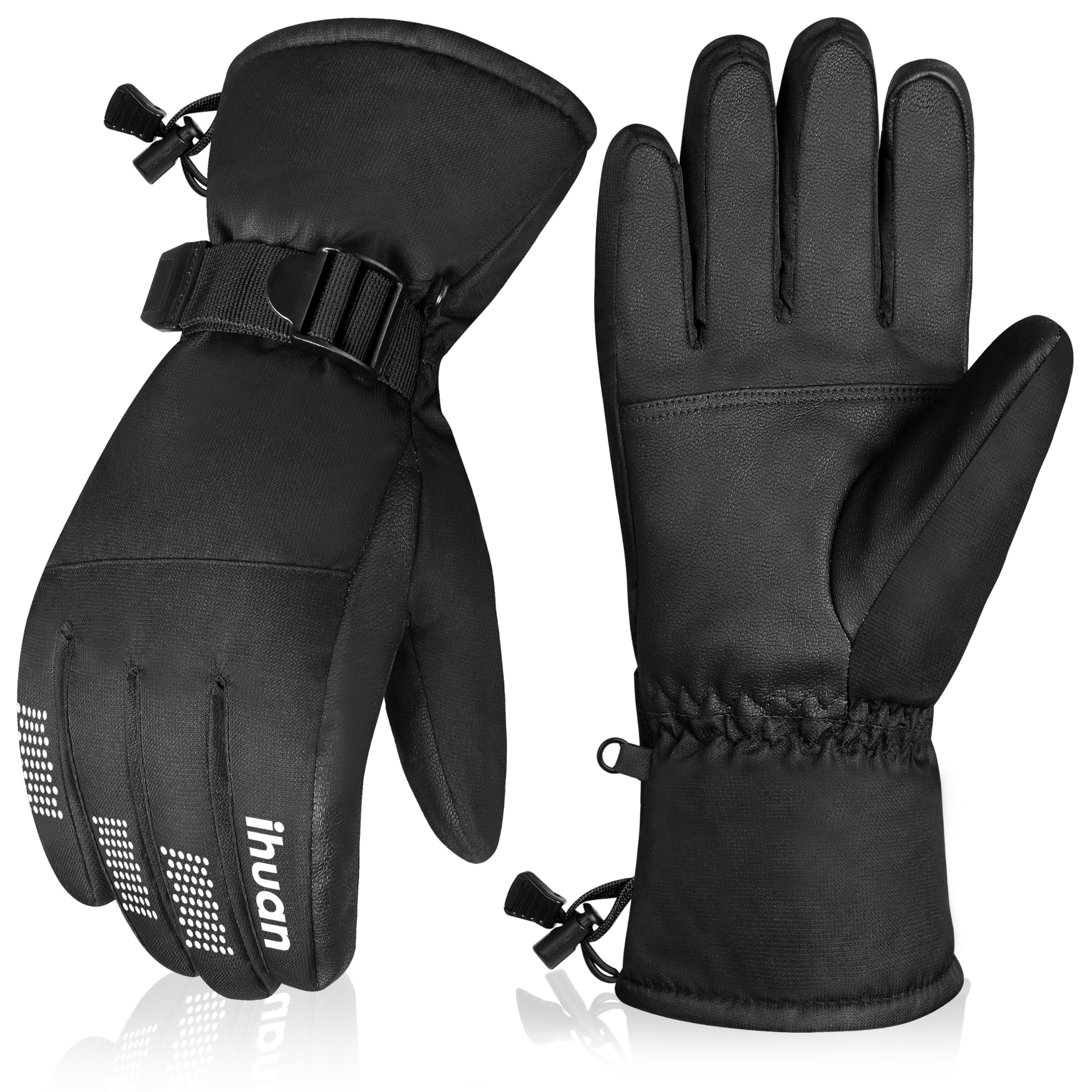ihuan Winter Ski Snowboard Gloves Men Women - Cold Weather Gloves Touchscreen Fingers, Waterproof Snow Snowboarding Gloves