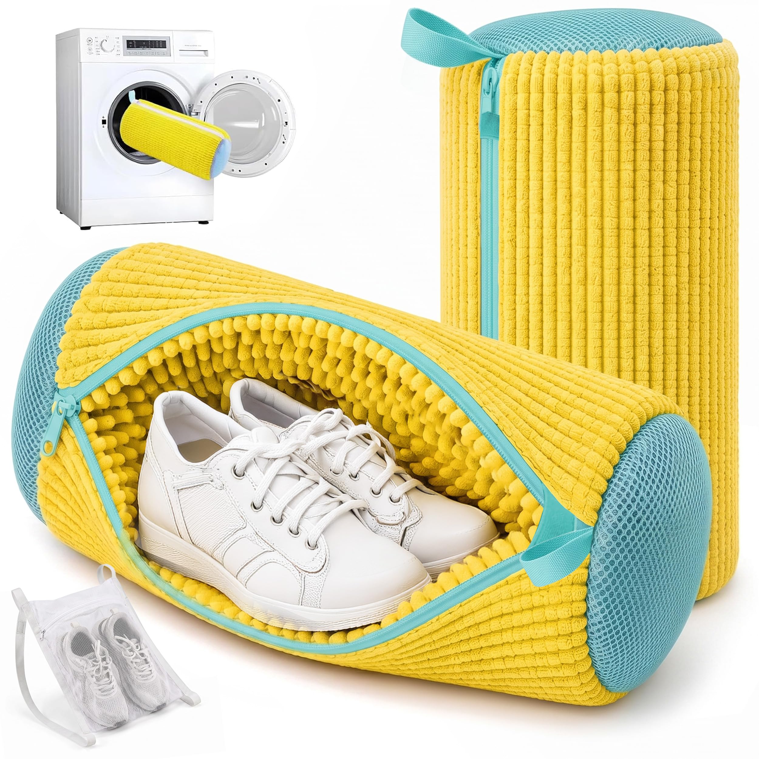 2026 New Shoe Washing Machine Bag 3PCS – Laundry Shoes Bag for Washer & Dryer, 360° Deep…