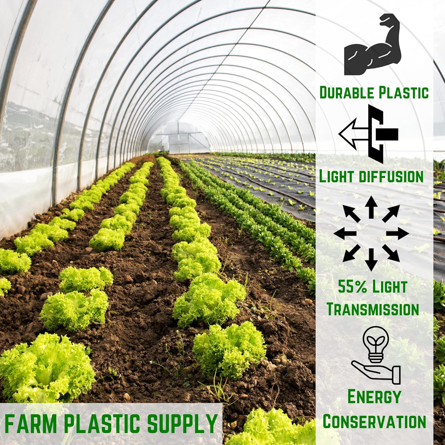 Farm Plastic Supply - 2.4 Mil White Plastic Sheeting - Overwintering Film, 2.4 Mil White Plastic Film, Greenhouse Plastic, Durable Plastic Sheeting (20' x 25')