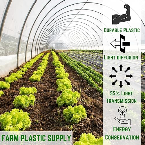 Miniatura 2 de Farm Plastic Supply - Láminas de plástico blanco de 2,4 mil - Película de invierno para invierno, película de plástico blanco de 2,4 mil, plástico