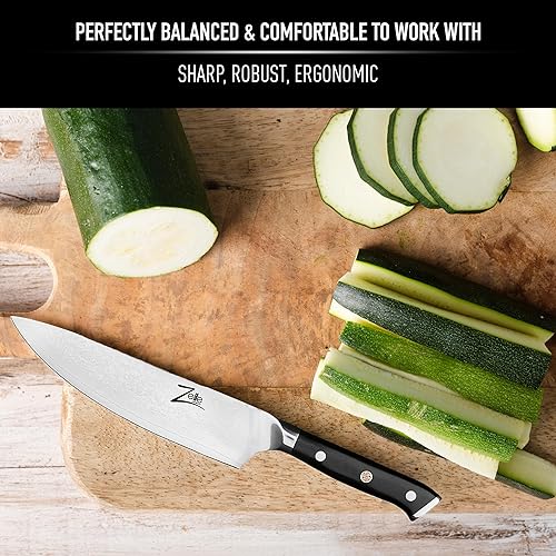 Miniatura 5 de Zelite infinity cuchillo de chef 8pulgadasSerie alpha-royal Mejor calidad japonés VG-10 Superacero 67capa Damascomuy afilado filo soberbio retención