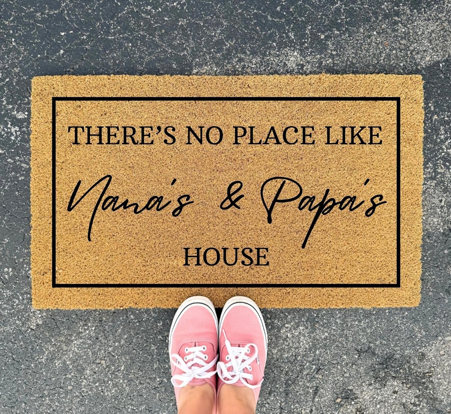 Grandparent House Gift - Nana and Papas House, Front Door Gift, Home Decor Doormat, Custom Grandparents Doormat Gift for Grandma and Grandpa