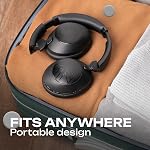 PowerLocus Casques Bluetooth sans fil, casques sur écouteurs avec 4 EQ Modes, 70H Temps de jeu, casque stéréo Hi-Fi avec micro, armatures en mousse de mémoire douce, pliable pour iPhone/PC/Travel/TV