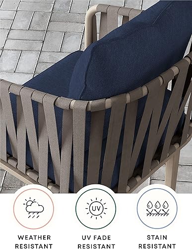 Miniatura 4 de Honeycomb Juego de cojines para patio con textura de hueso sólido para exteriores relleno de espuma resistente, resistente a la intemperie, juego