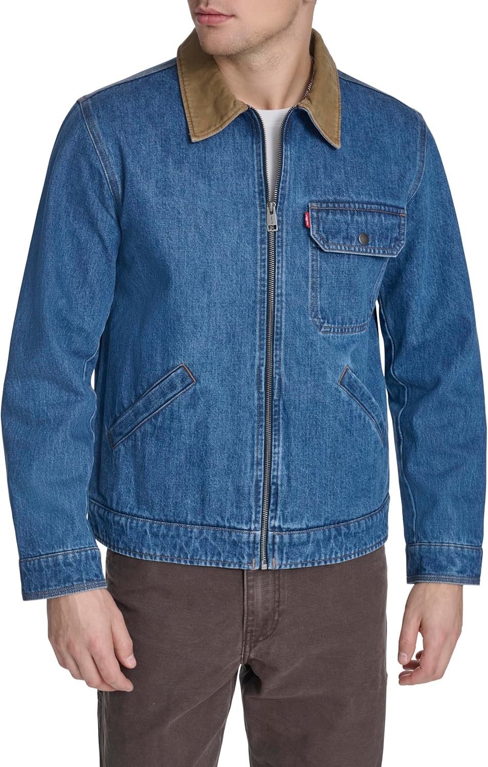 Levi's Men's Workwear Cotton Canvas Corduroy Collar Depot Jacket