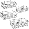 Pegboard Baskets, Set of 4 Black - Hooks to Any Peg Board - Pegboard Accessories, Square Style Wire Shelf Baskets - Organize Tools, Workbench, Garage Storage - Wall Organizer Attachments