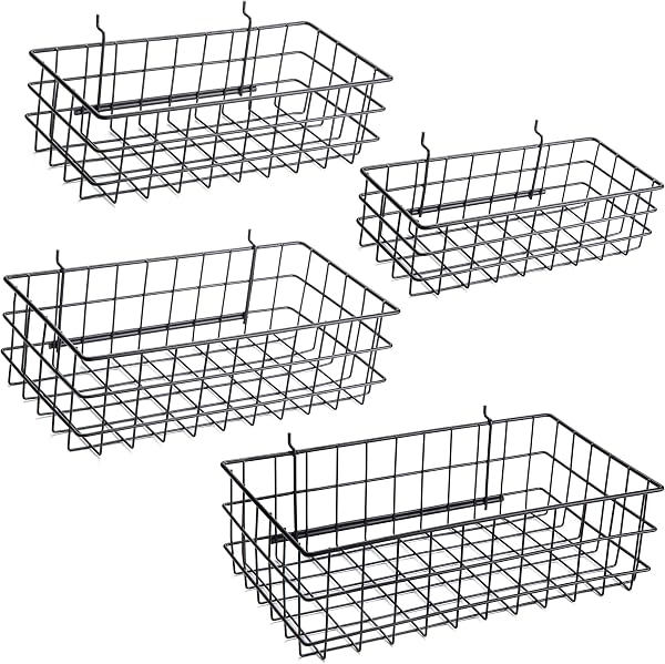 Paniers en panneau perforé noir pour rangement d'outils