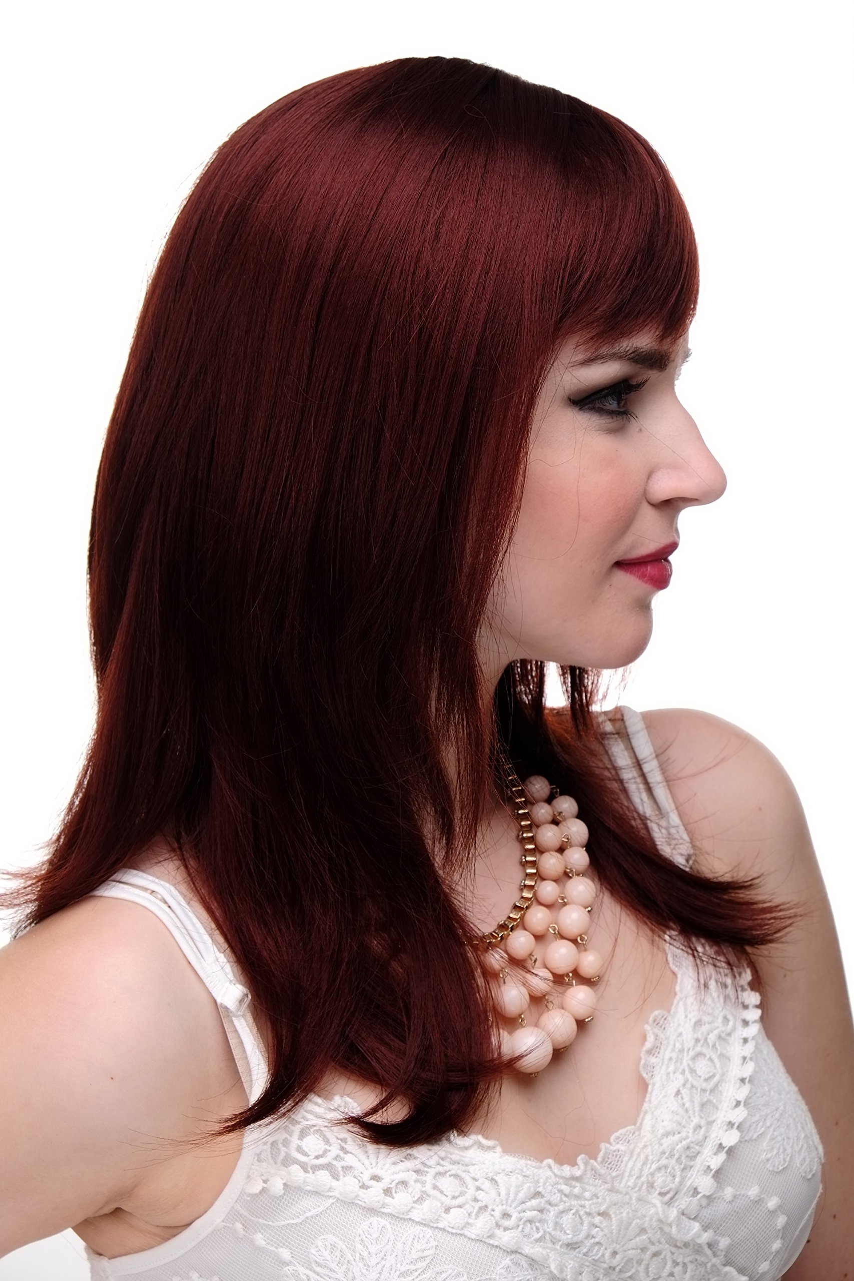 WIG ME UP 3003-35 Lady Quality Wig long medium length naugthy long bangs (can part to side) straight layered red rust brown approx 19,5inch - Image 3