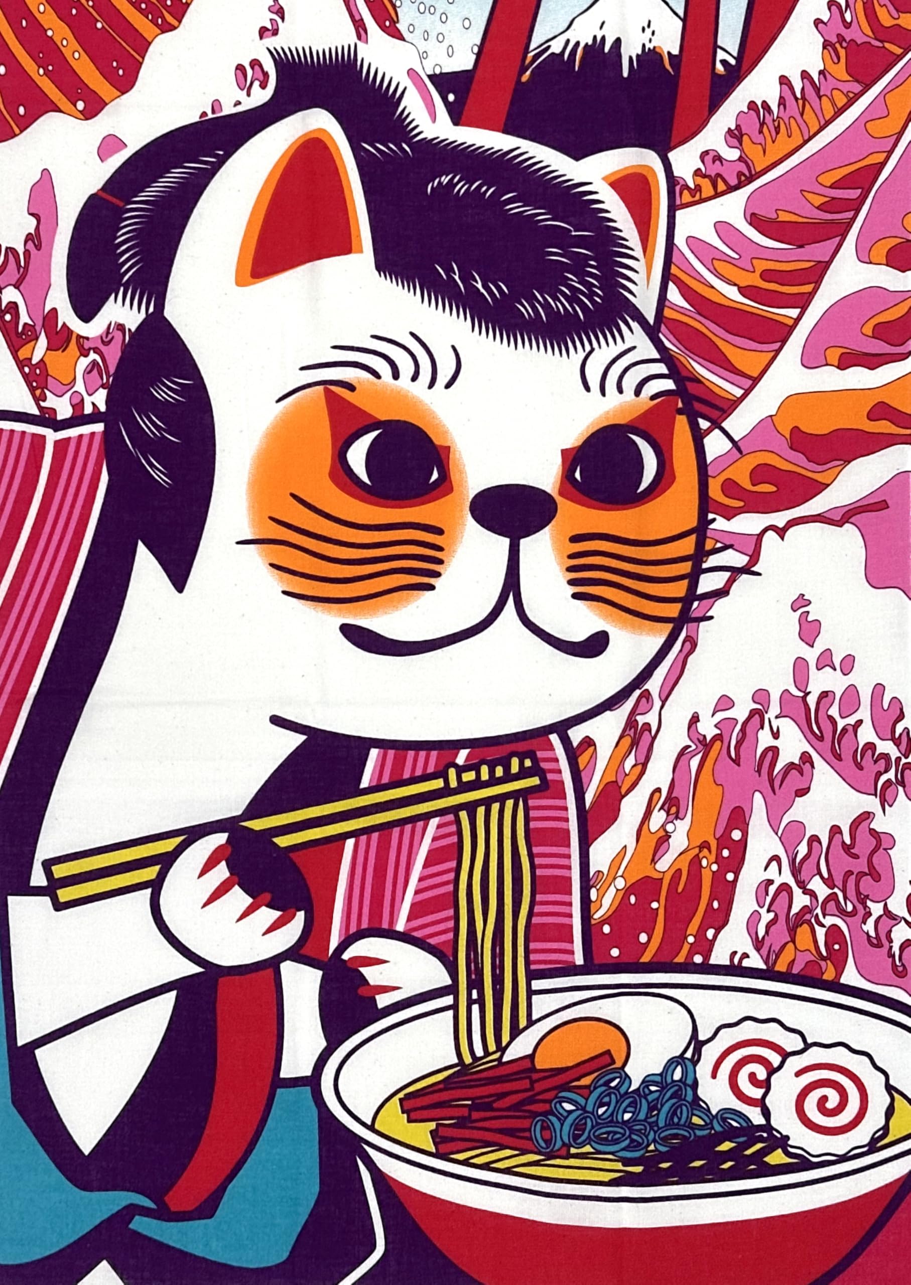 Amazon.co.jp: YAGISEI: 捺染てぬぐい 福猫シリーズ