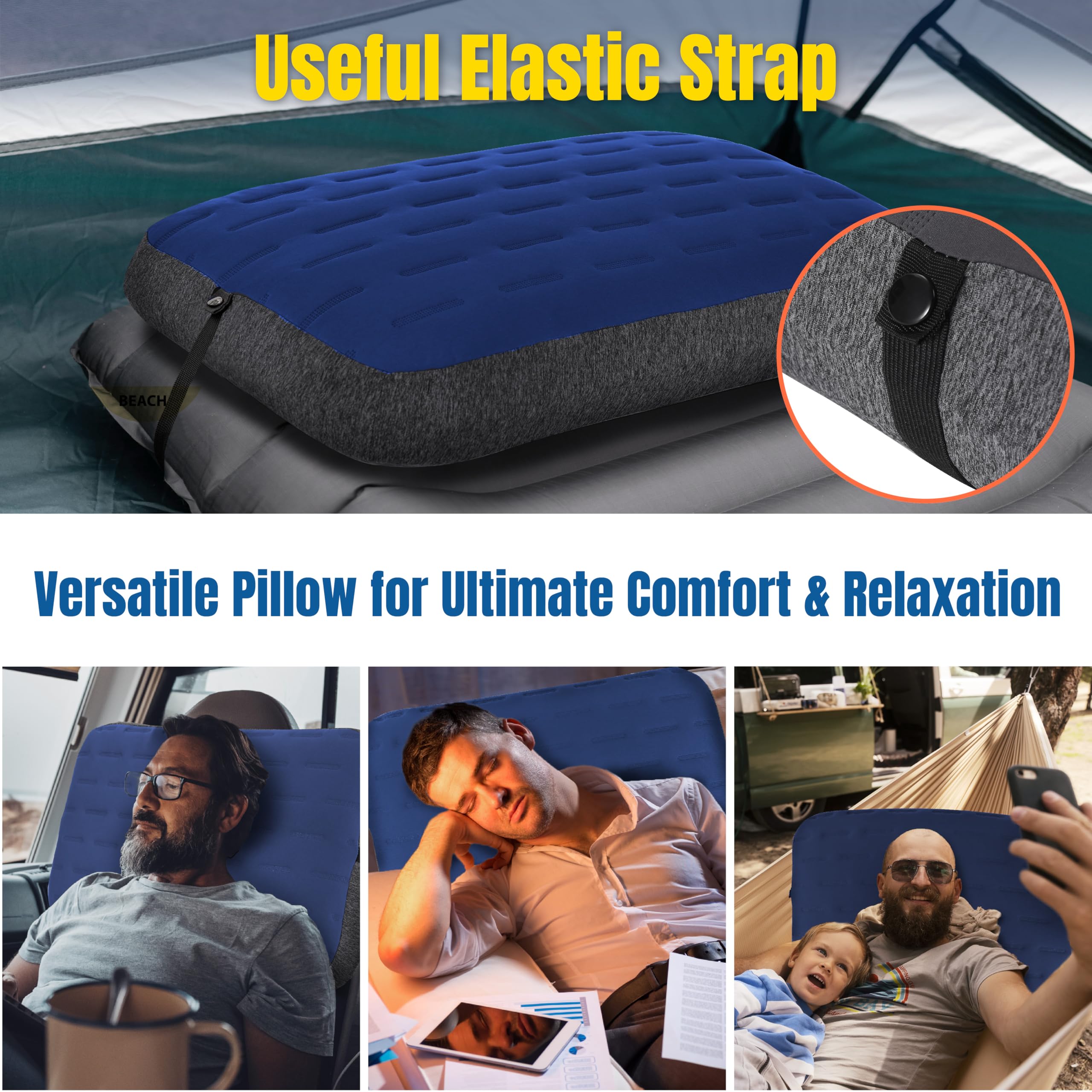 Oreiller De Voyage Gonflable TREKOLOGY Pour Le Cou - Ergonomique, Compact, Avec Housse Lavable - Pour Avion, Voiture, Bureau