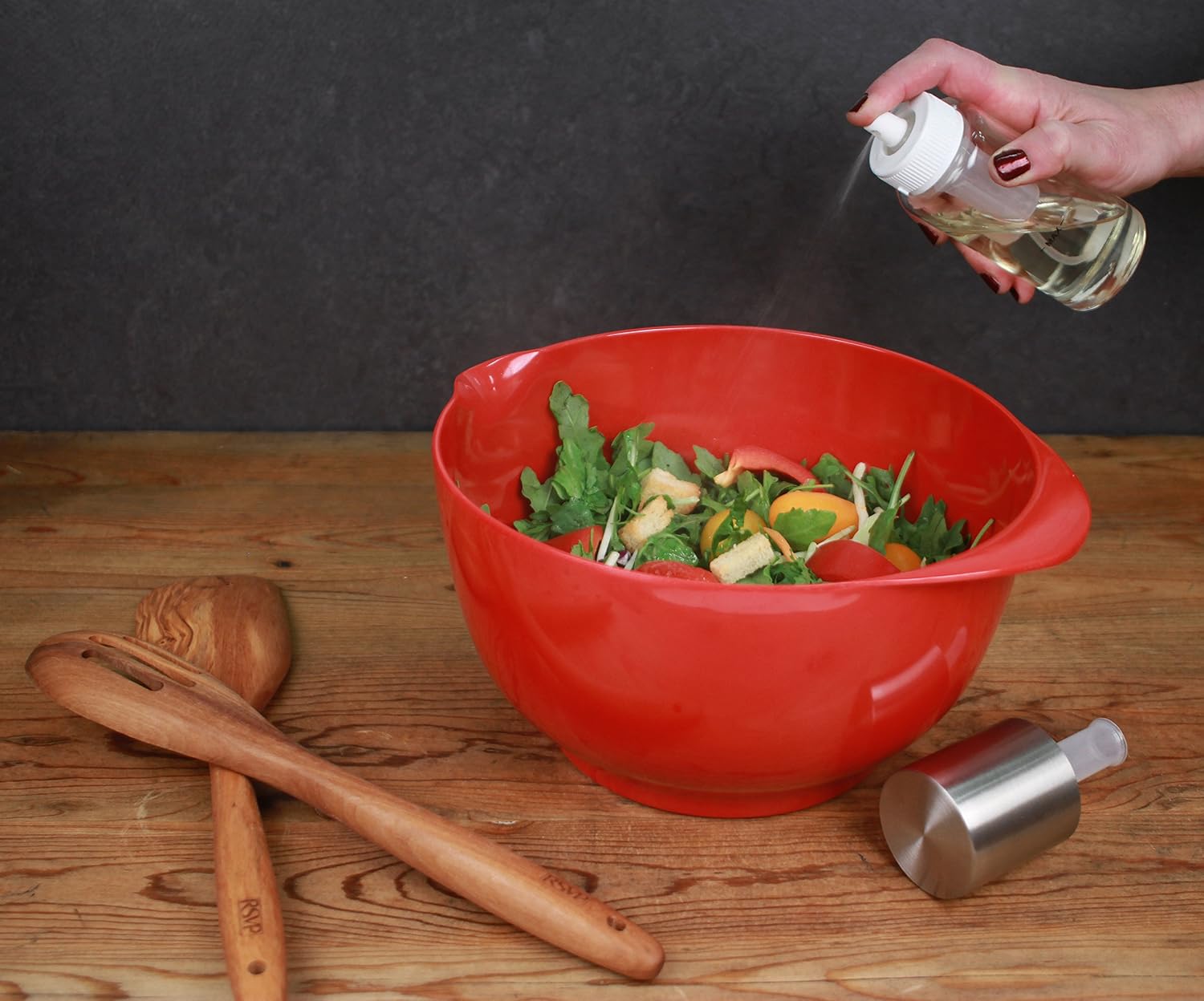 RSVP International Kitchen Accessories Collection Oil & Dressing, Mister, 4 oz Capacity, Glass Bottom