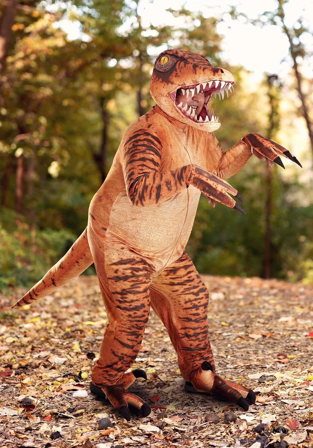 Dinosaur Halloween Costume Plus Size Adult | Velociraptor Dino Outfit | Prehistoric Jurassic Period Cosplay - Image 2