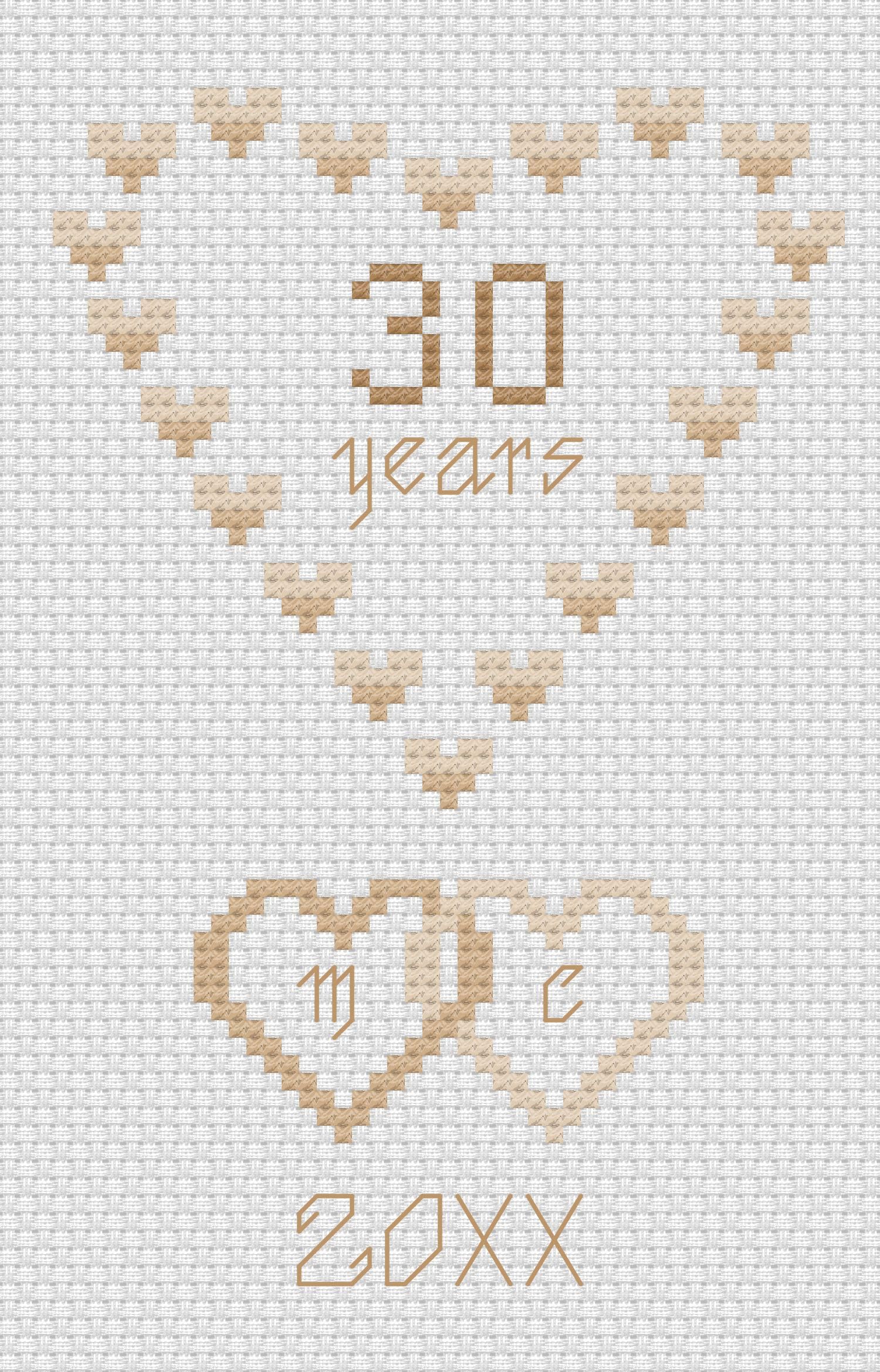 Florashell Needlecrafts Clear Pearl Wedding Hearts Anniversary Cross Stitch Card Kit