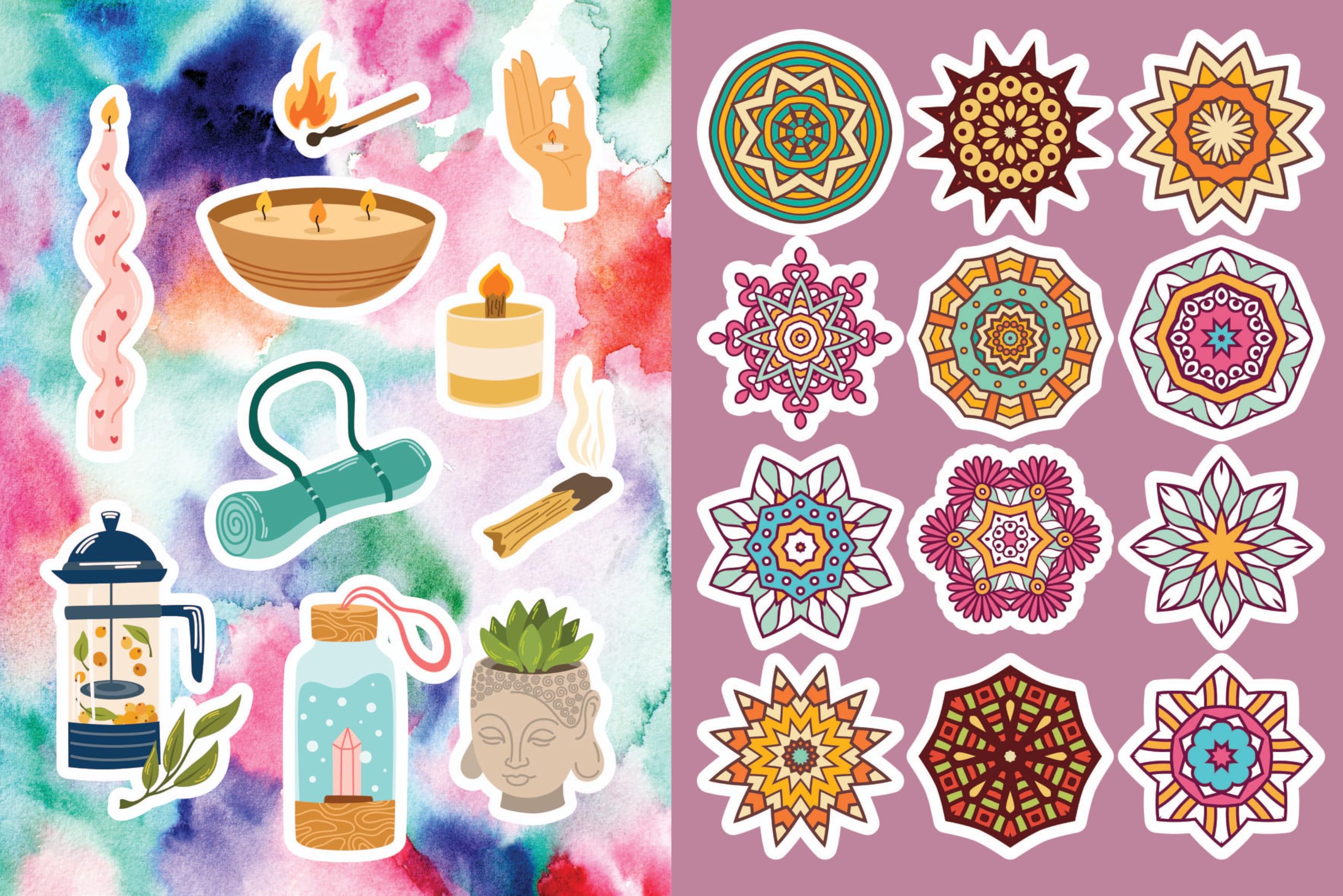 Calming, Meditative and Mindful Sticker, Color & Activity Book: Over 500 Beautiful Stickers (Sticker Activity Deluxe Editions) - Image 3