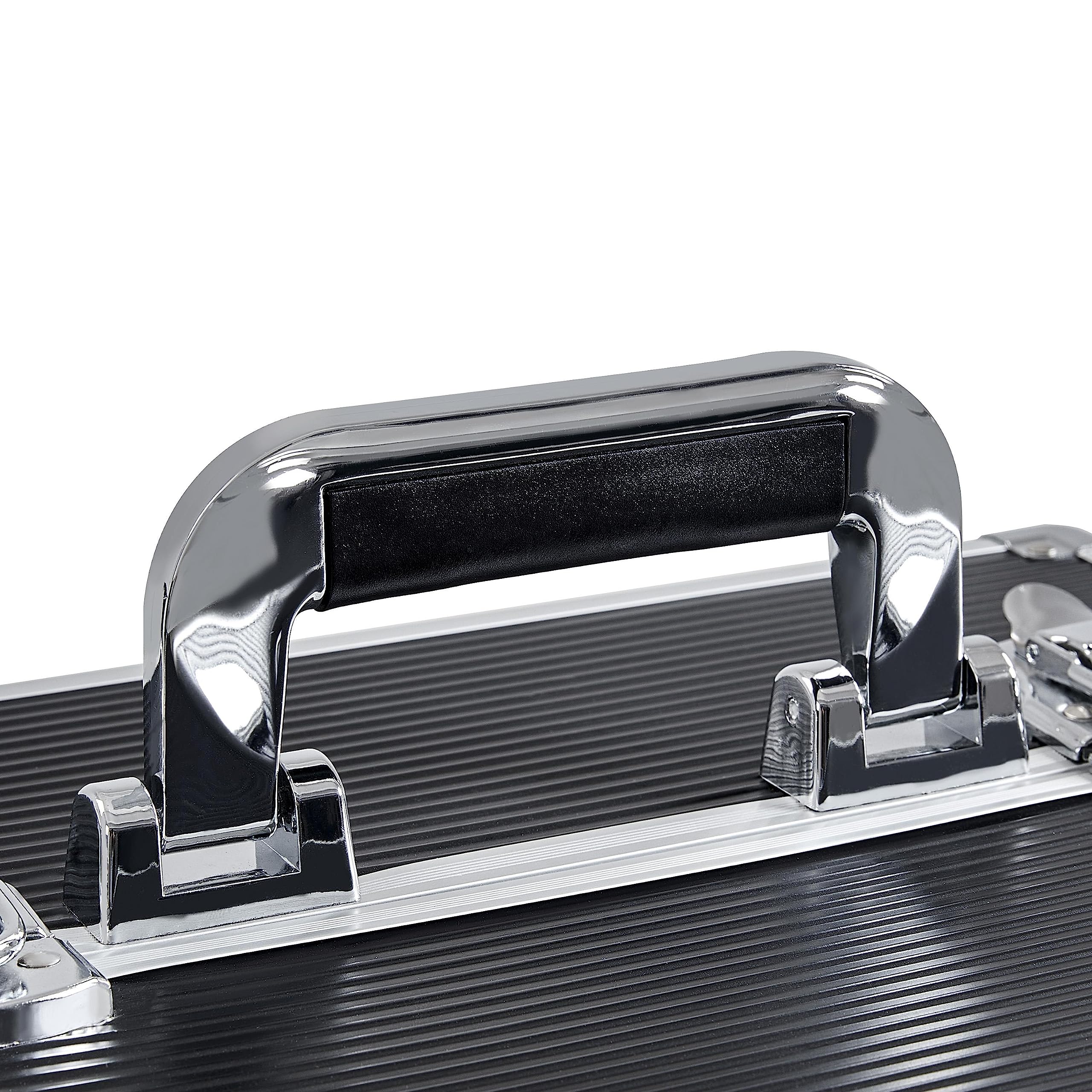 Abician Valise de Maquillage 5 en 1 Mallette Cosmétique Grand avec Couvercle Valise Manucure Esthétique Alliage d'aluminium Valise de Beauté Professionnelle pour Voyage, Coiffeuse Noir
