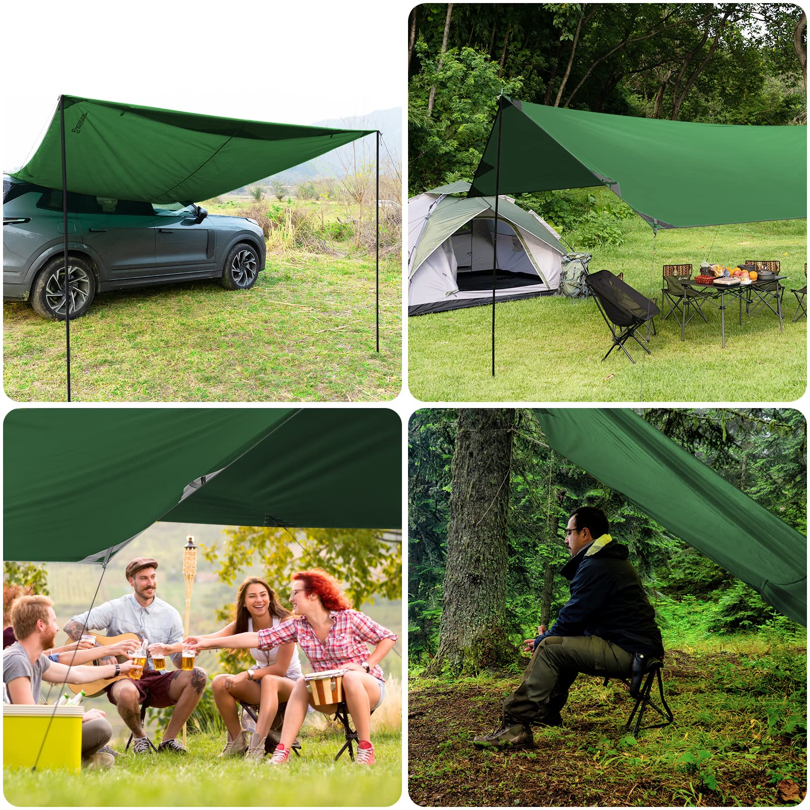 Bessport Toldo de Refugio Impermeable, Tienda de campaña, portátil, Ligera, Impermeable, Refugio para Camping, Senderismo