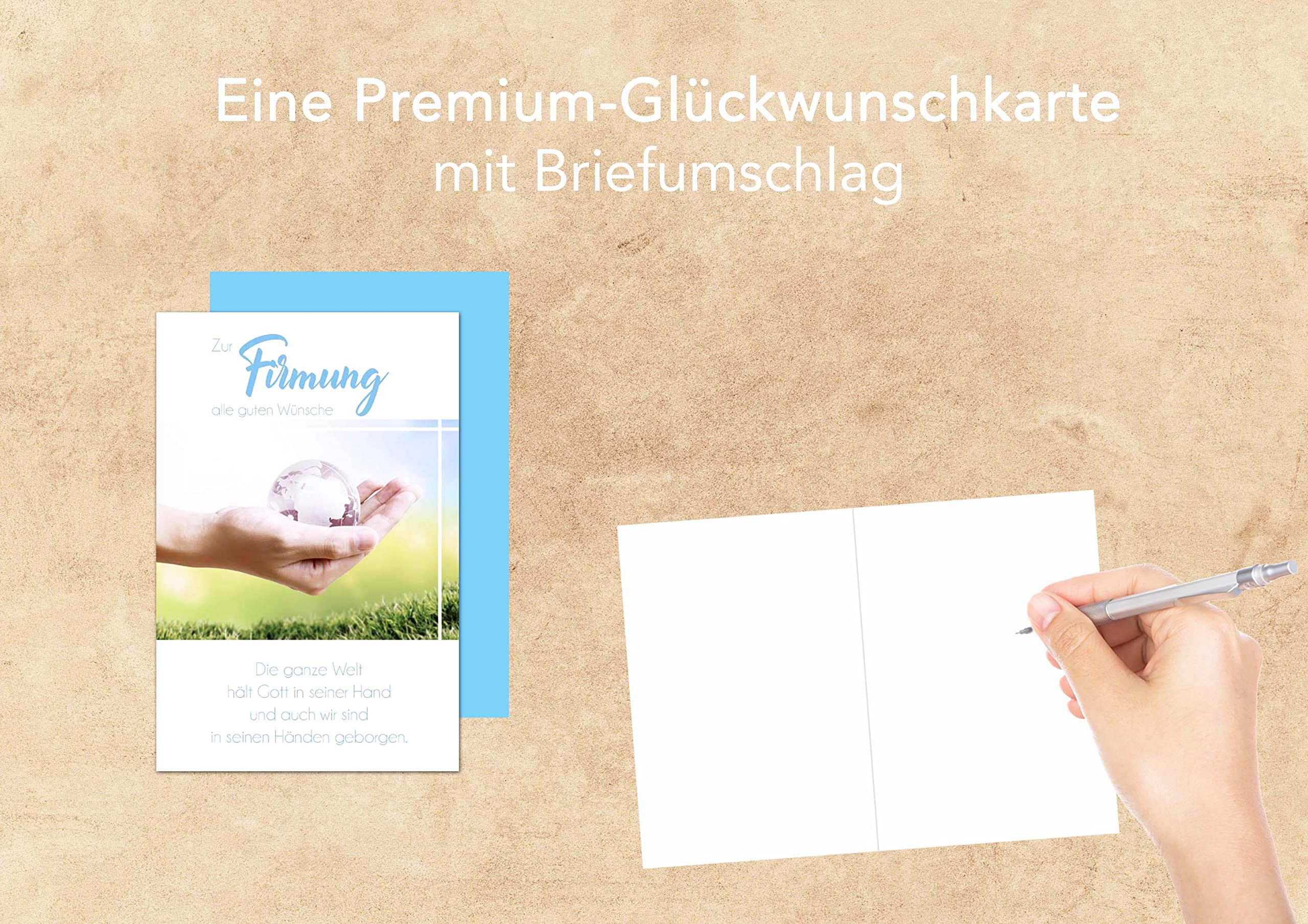 Edition Seidel Carte De Vœux De Qualité Supérieure Avec Enveloppe. Une Seule Carte Pour Confirmation, Félicitations, Colombes, Calice Garçon Fille (KF283 SW023