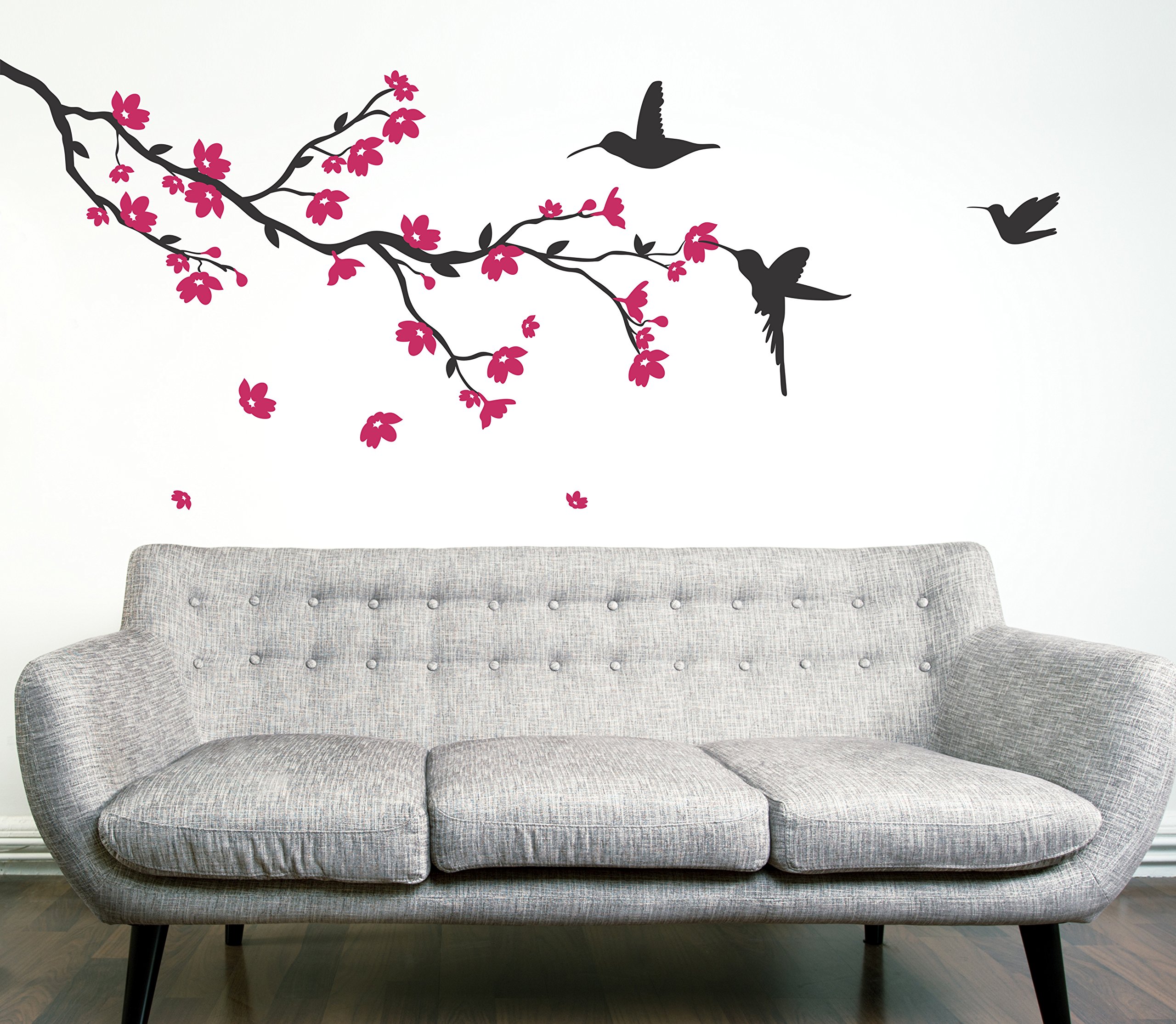 Wallstick  Black Branch with Pink Flowers  Wall Sticker (Vinyl,140 cm x 65 cm, Black) 69-WL-0033 (B01N9PUHUS) Amazon Price History, Amazon Price Tracker