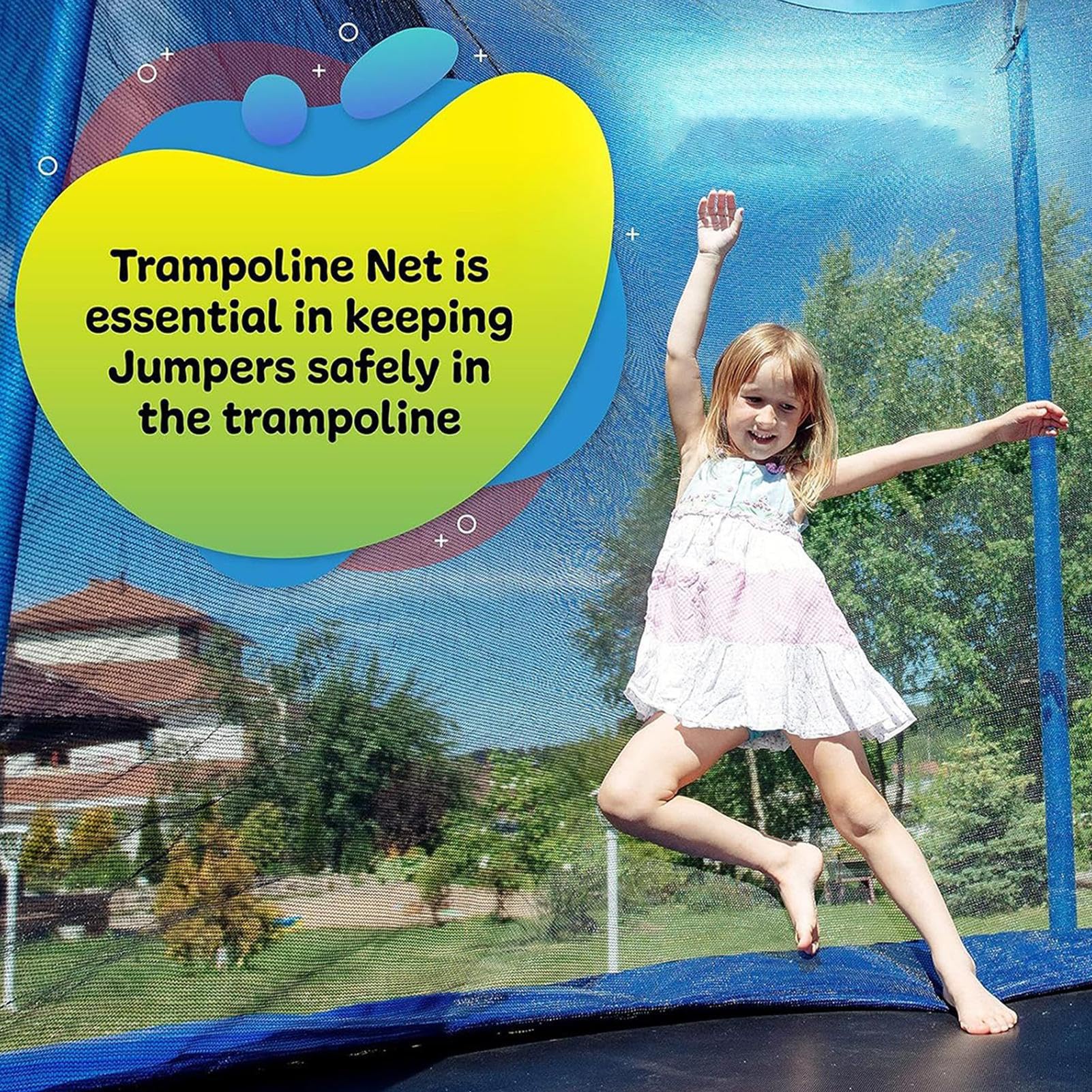 Trampoline Safety Net – Kids Trampoline Enclosure Net, Protective Safety Barrier | Outdoor Trampoline Mesh Guard, Bounce Safety Fence, Safety Netting For Trampoline, Durable Jumping Net, Trampoline Sa