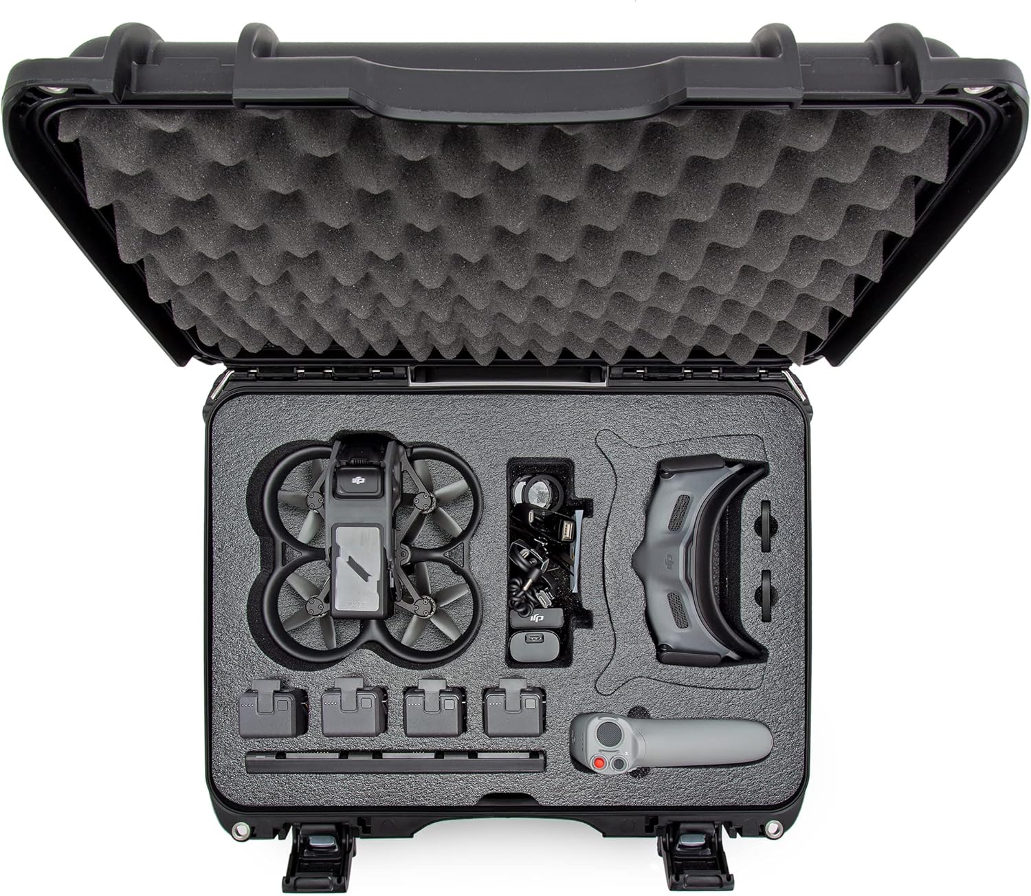 Nanuk 925 Waterproof Hard Case with Foam Insert for DJI Avata FPV Unit, Goggles and Fly More Combo - Black (925S-080BK-0A0-C0745)