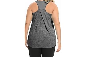 FOREYOND Women's Plus Size Workout Tank Tops Loose Fit Yoga Racerback Athletic...
