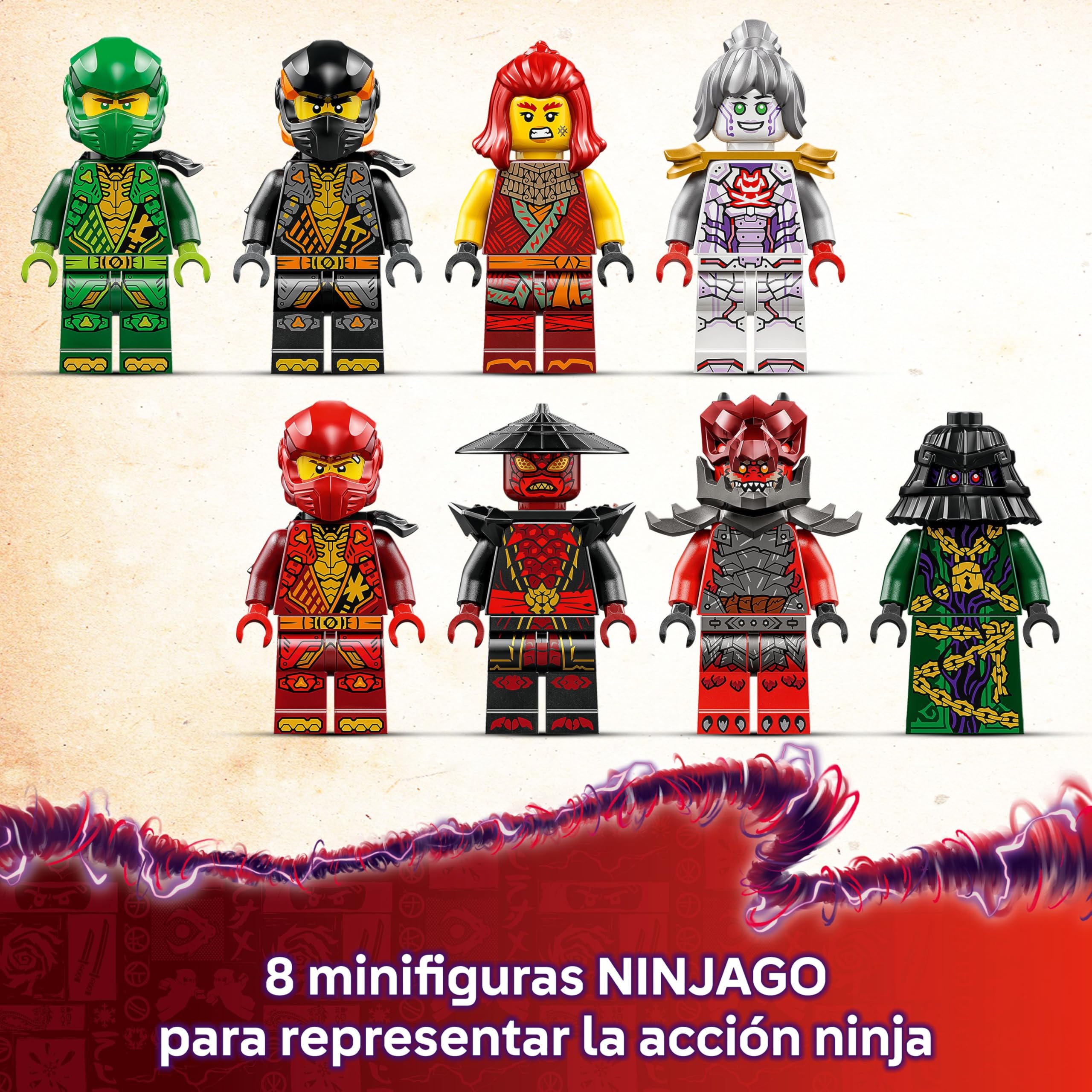 LEGO NINJAGO Dragón de la Concentración: Arc Set con 8 Minifiguras, Armas Ninja y Spinner de Spinjitzu, Juguete de Interactivo de Construcción para Niños y Niñas de 9+ Años, Regalo de Cumpleaños 71836