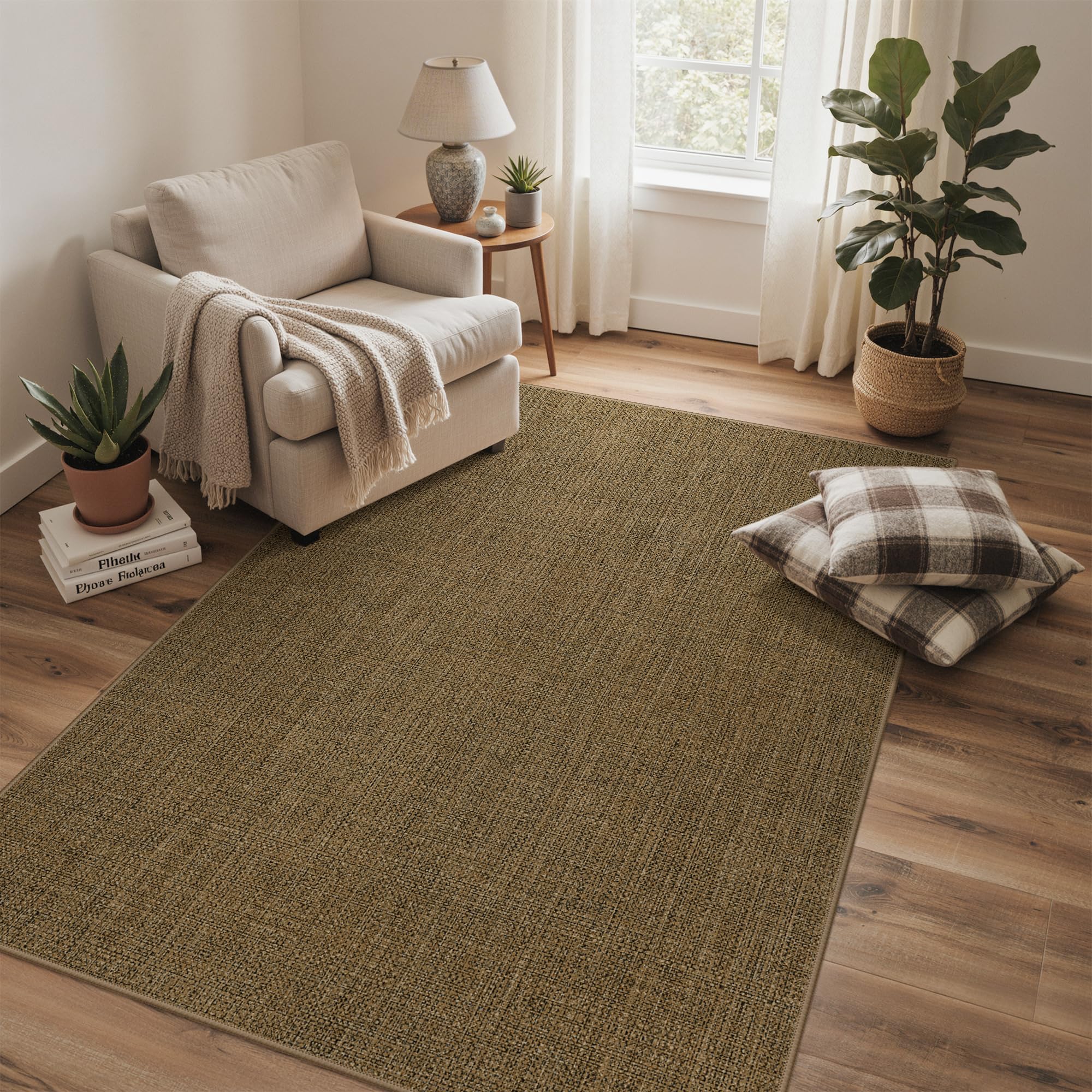 Tapis intérieur extérieur effet jute 120x170 cm GENIMO lavable pour terrasse et salon