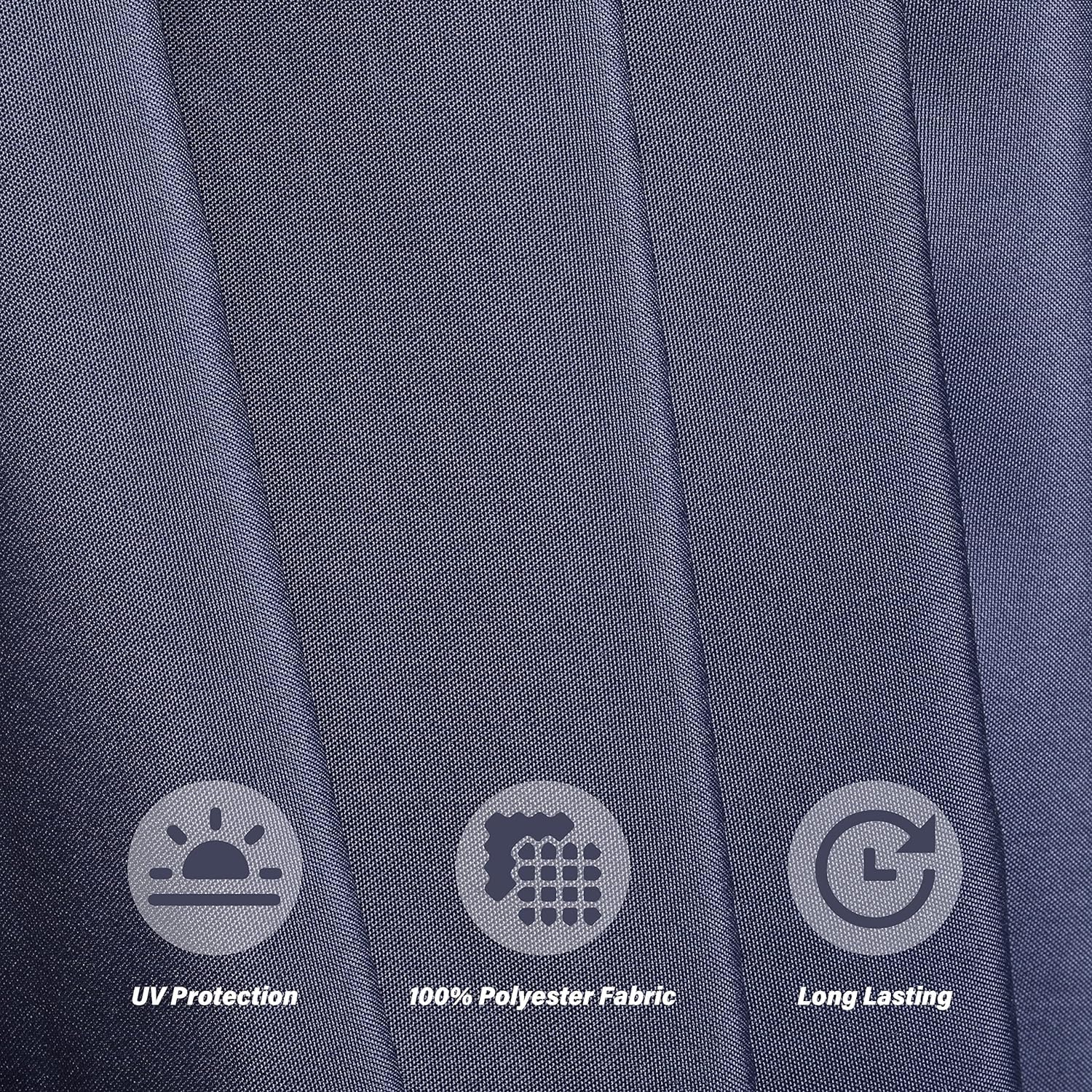 Simple Deluxe 2 Pack 9' Patio Umbrella Replacement Canopy Outdoor Table Market Yard Umbrella Replacement Top Cover with 8 Ribs, Dark Blue