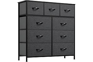 YITAHOME 9-Drawer Fabric Gavetero with Sturdy Steel Frame and Wooden Top