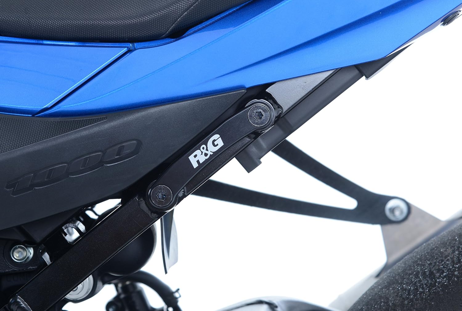 R&G Footrest Blanking Plate installed on Suzuki GSX-R1000, another angle