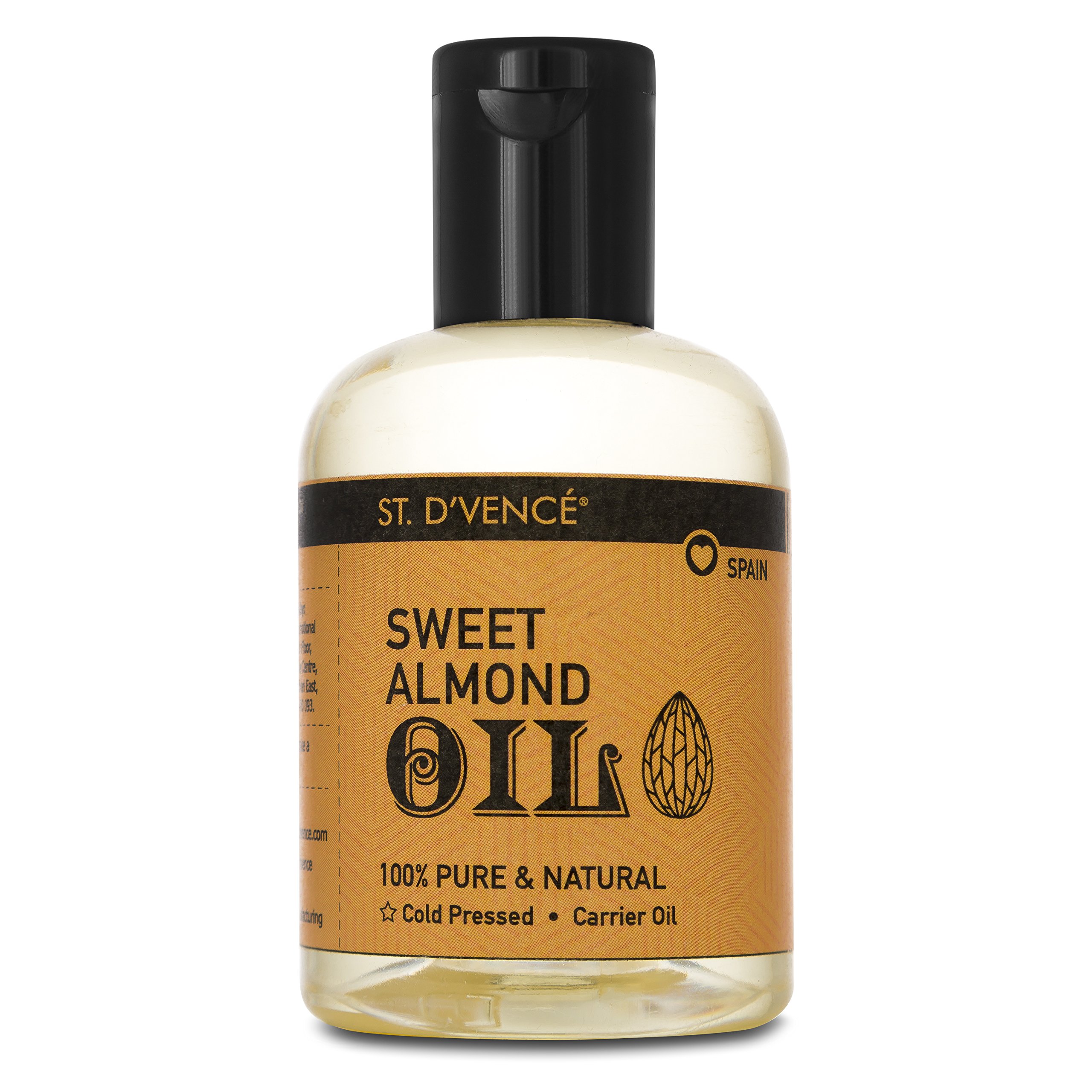 ST. D'VENCÉ Sweet Coldpressed Almond Oil | Paraben & Mineral Oil Free | Origin- Spain | 100 ml