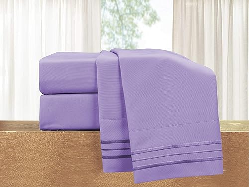 Vista 139 de Elegant Comfort - Juego de sábanas de 3 piezas de lujo de 1500 hilos, calidad egipcia, Microfibra, Blanco, Completo