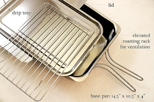 Miniatura 6 de ExcelSteel Ahumador de acero inoxidable para estufa, 14 12" X 10 12" X 4", plateado, mediano