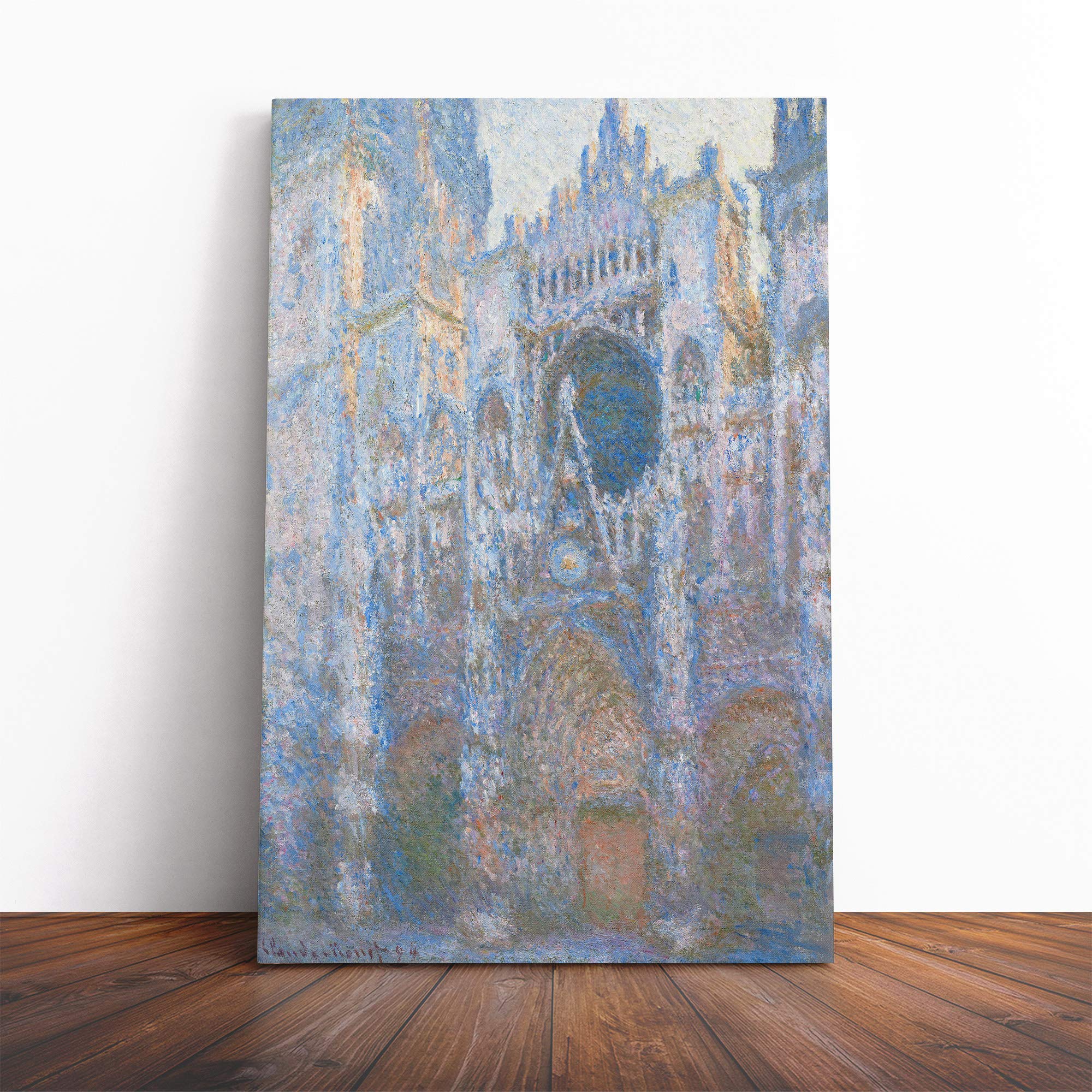 Claude Monet Rouen Cathedral Canvas Print | Gallery Wrapped 30mm Frame Wall Art | 20x14 inches | Ready to Hang | Modern Cityscape Picture | Living Room Bedroom Lounge Office