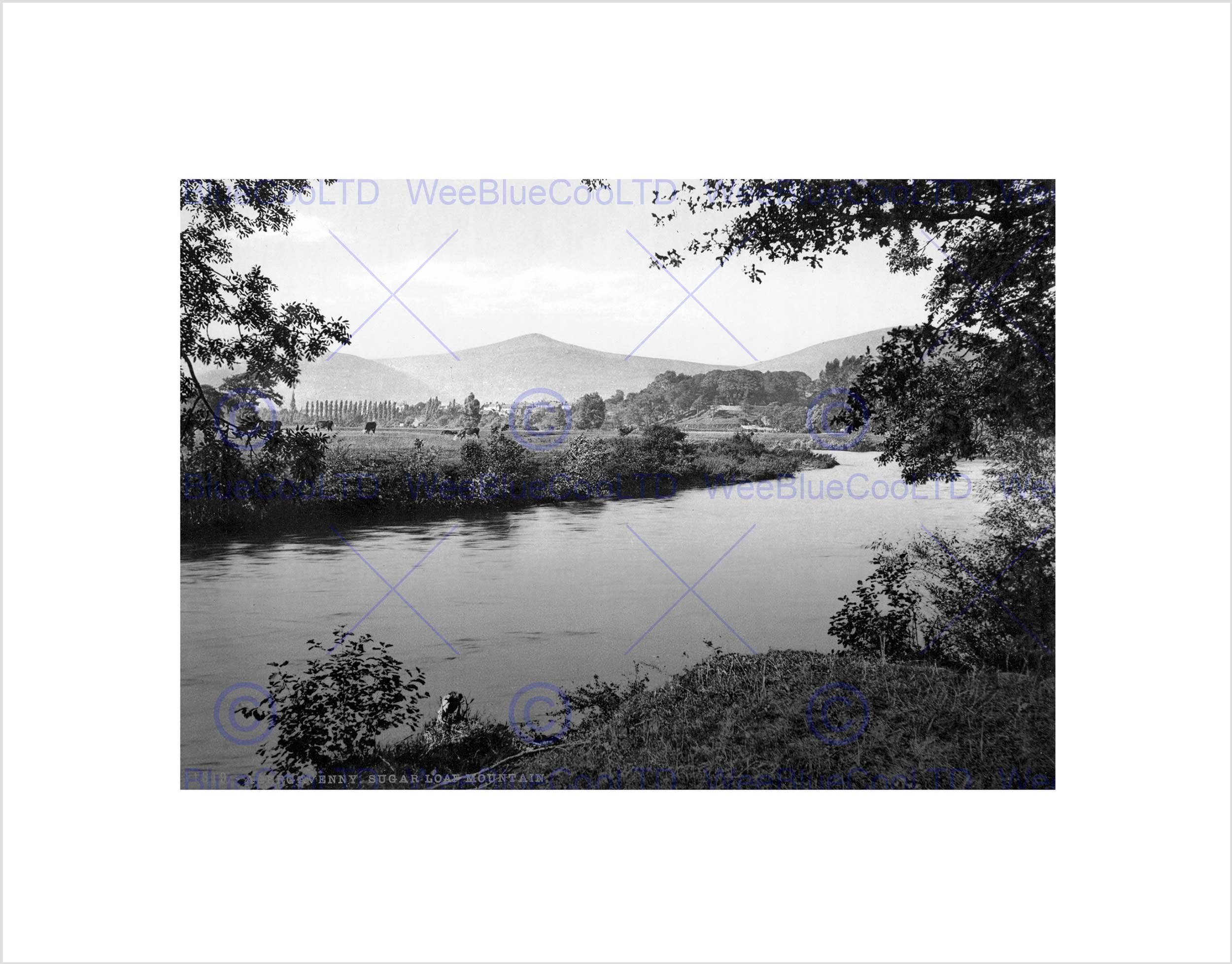 Wee Blue Coo Vintage Photo Abergavenny Sugar Loaf Wales Old Wall Art Print