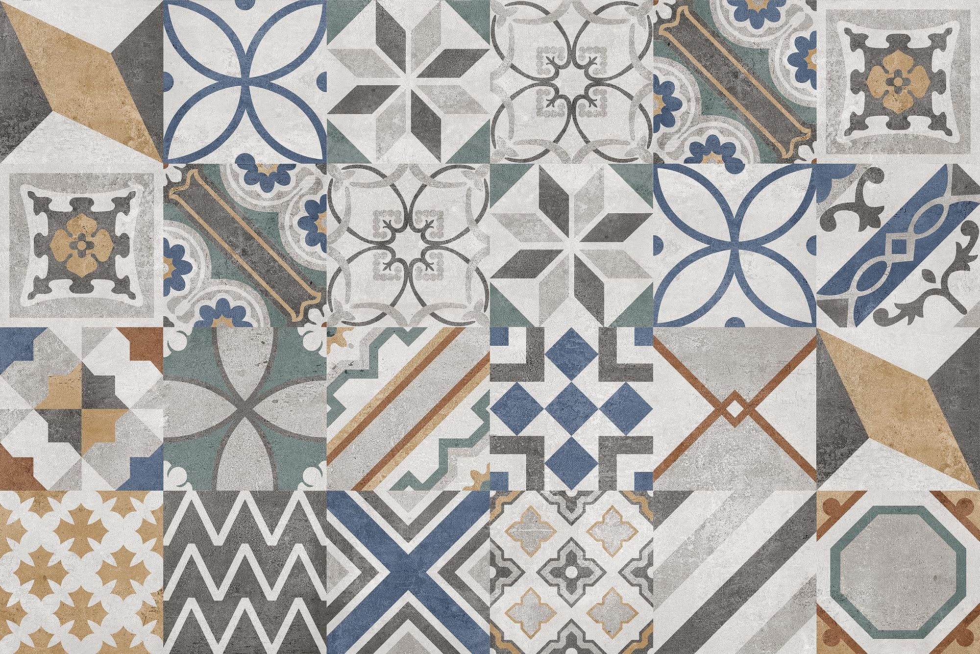 CREARREDA Panel antisalpicaduras de cocina de aluminio Cement Tiles Florence 72 x 48 cm fácil de aplicar Made in Italy Protección para cocinas y fregadero, lavable y fácil de montar