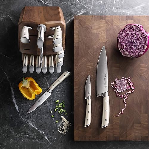 Miniatura 5 de Cangshan Serie S1 1023978 Juego de bloques de cuchillos forjados de acero alemán de 12 piezas, acacia