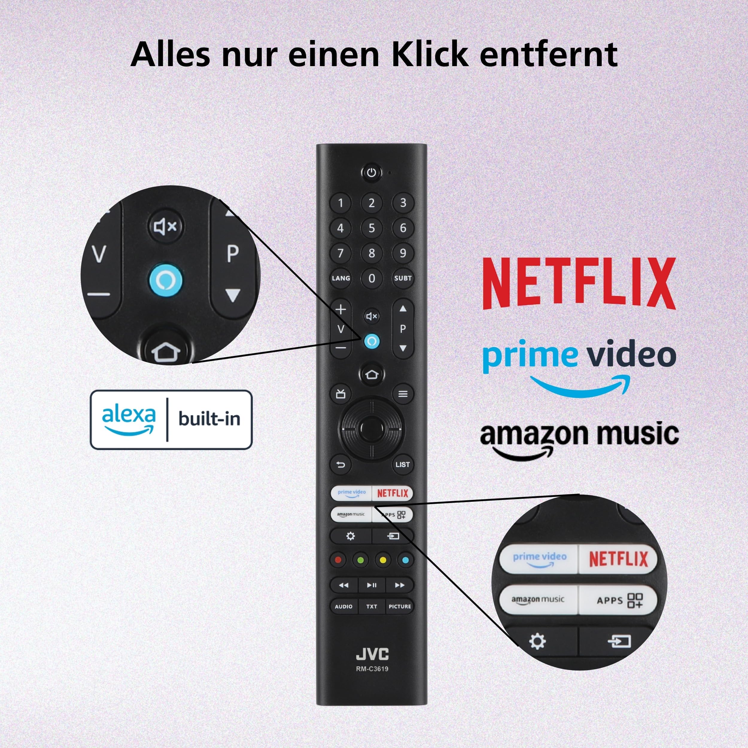 JVC Fire TV LT-24VRH3555 (2026) Fire TV, HD, Smart TV, HDR, avec Commande vocale Alexa et Triple Tuner, LED