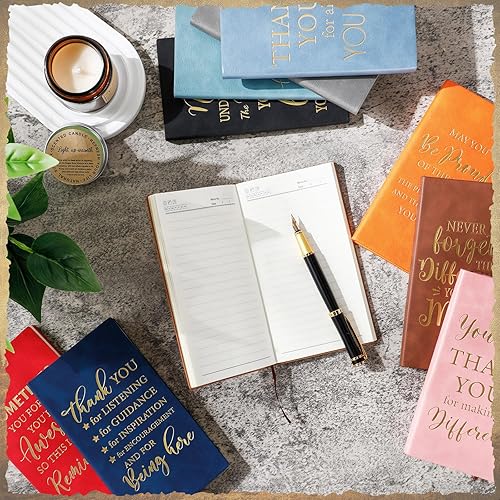 Miniatura 6 de 10 cuadernos inspiradores, regalos de agradecimiento a los empleados, bloc de notas pequeño a granel, diarios de piel sintética vintage para