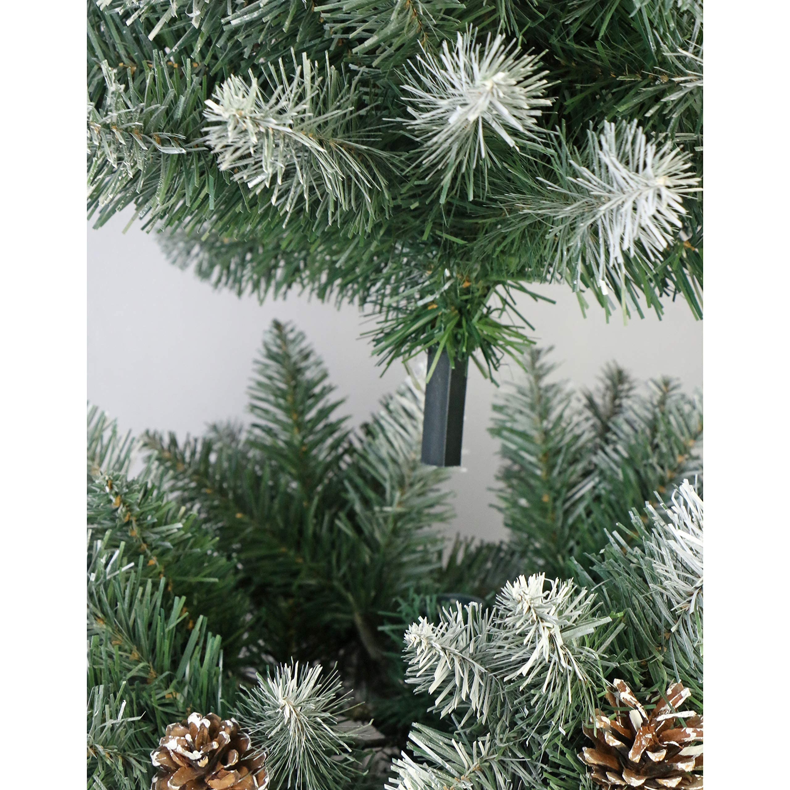 Brigros - Albero Di Natale Artificiale Effetto Realistico In Pvc Ignifugo, Albero Di Natale Folto Con Aghi Di Pino Spessi E Rami A Gancio, Con Borsa E Base In Metallo (Innevato, 150 cm)