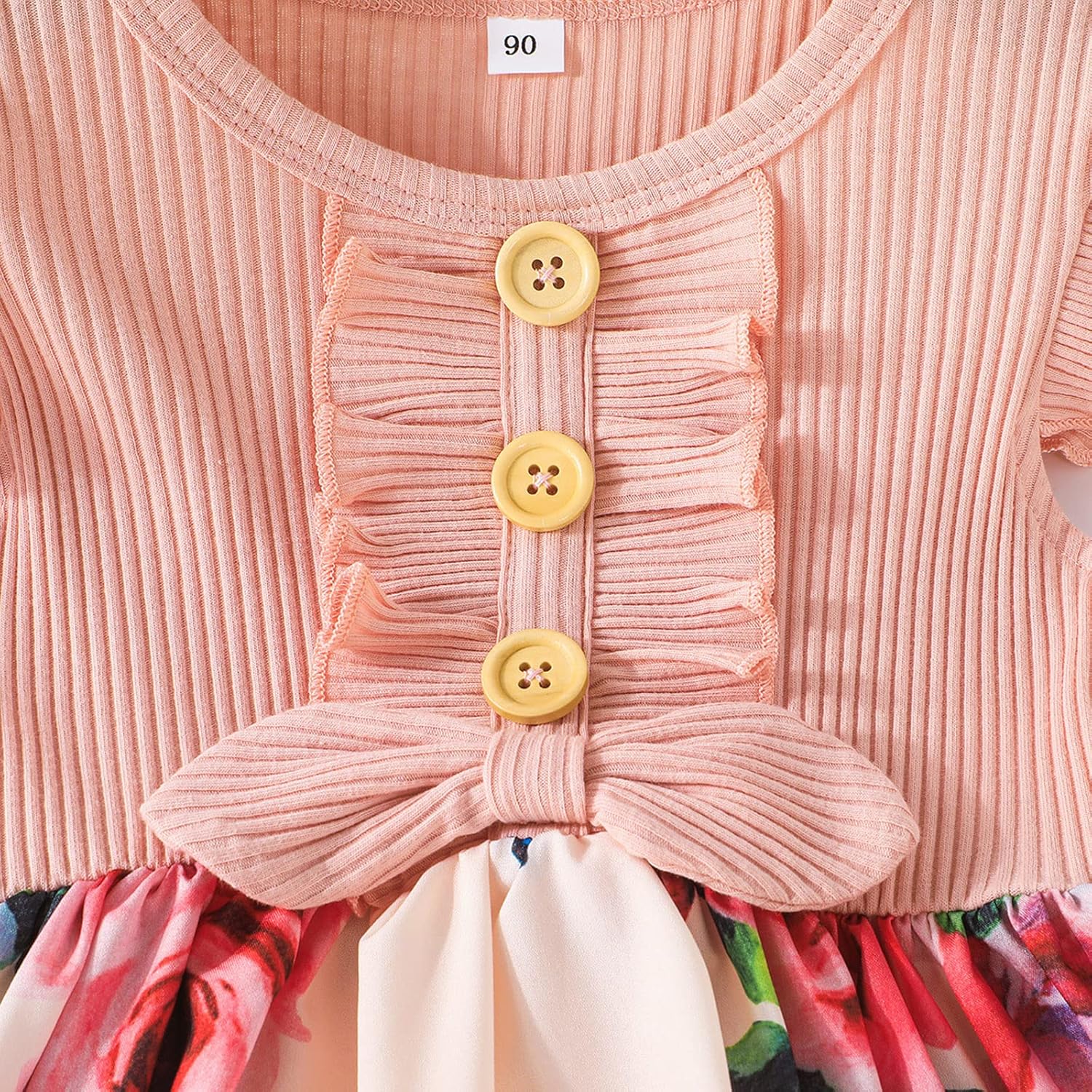 VINUOKER Toddler Girl Summer Floral Dress Baby Girls Sundress Girls Casual Clothes Pink-06 6 Years image 4 of 8 B0BWVC6Z7Q