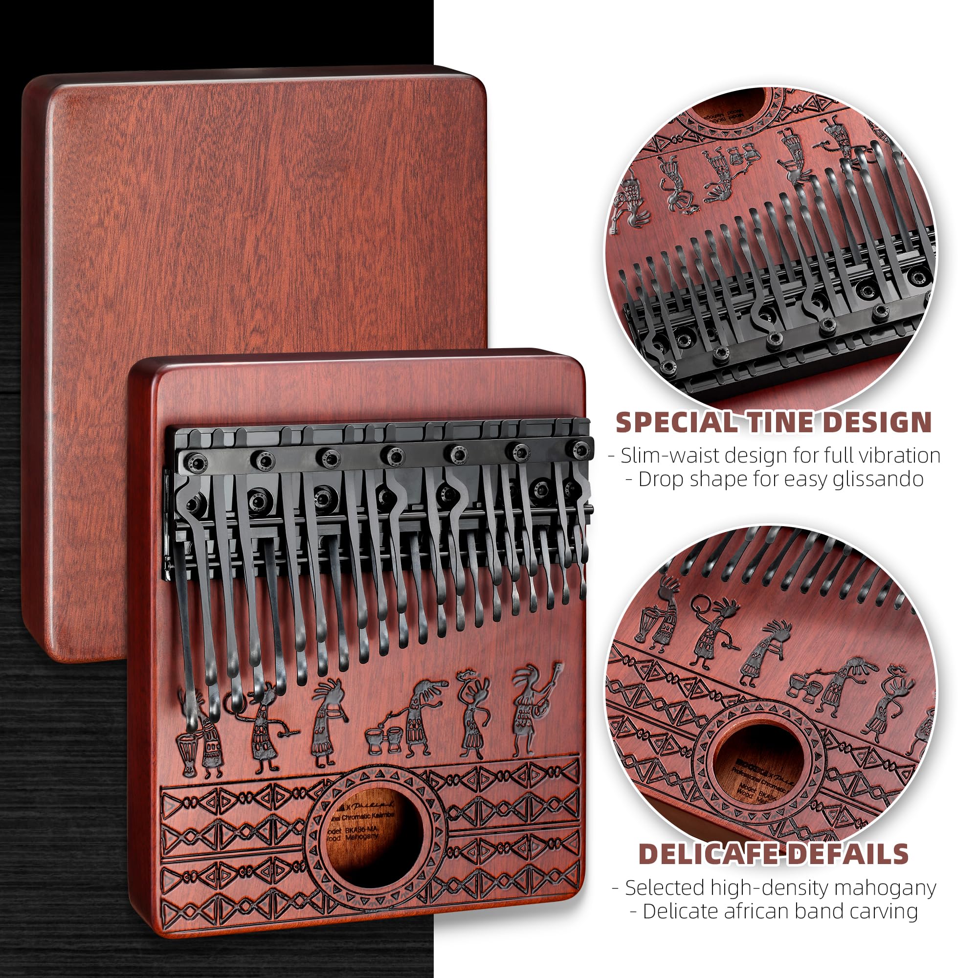 Amazon.com: MOOZICA 36 Keys Chormatic Kalimba, Double-layer Piano