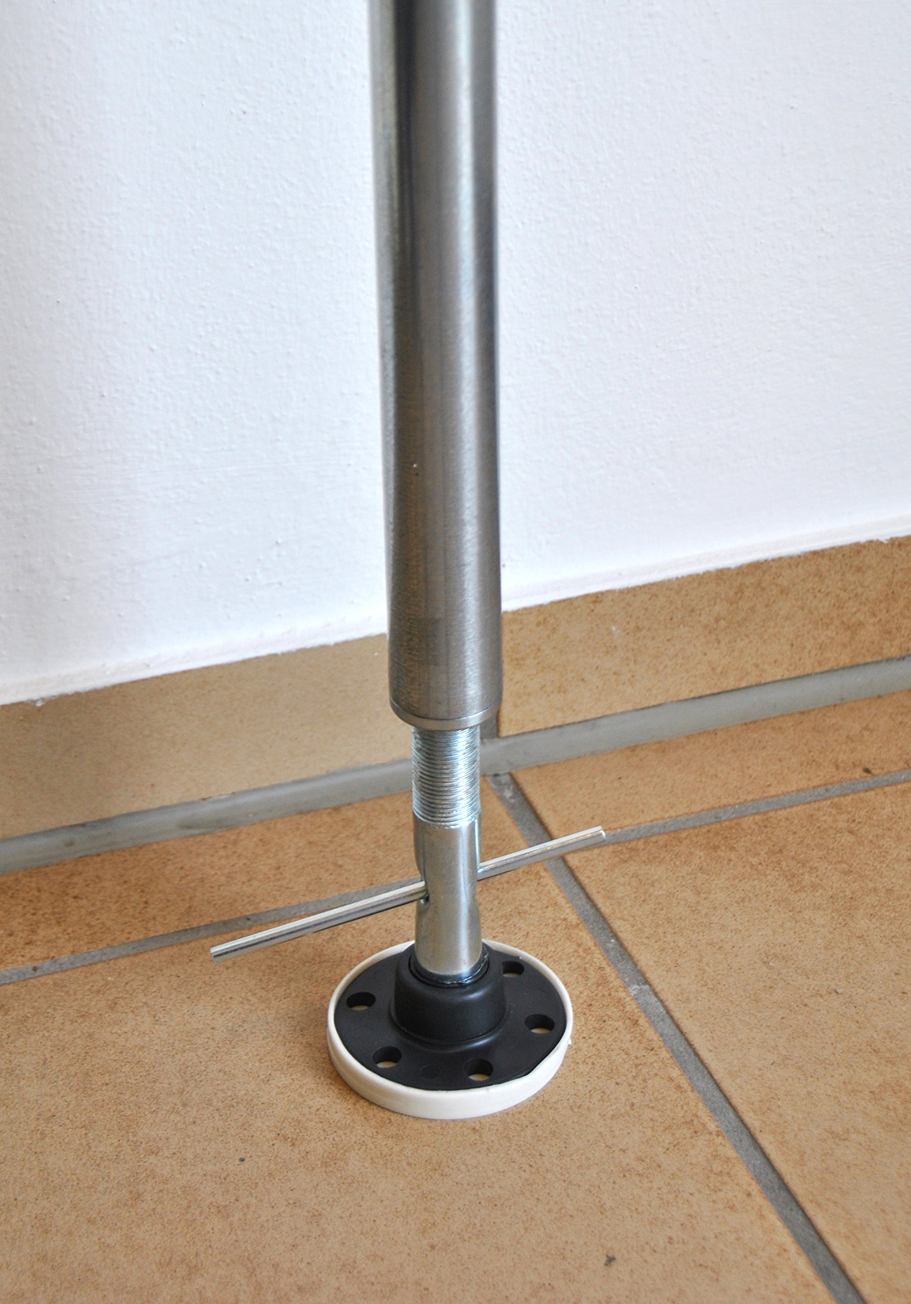 ANGERER Klemmmarkise Standard - Markise für Sonnenschutz - Montage ohne Bohren und Dübeln - ideale Balkonmarkise für Mietwohnungen (200 cm, Grau)