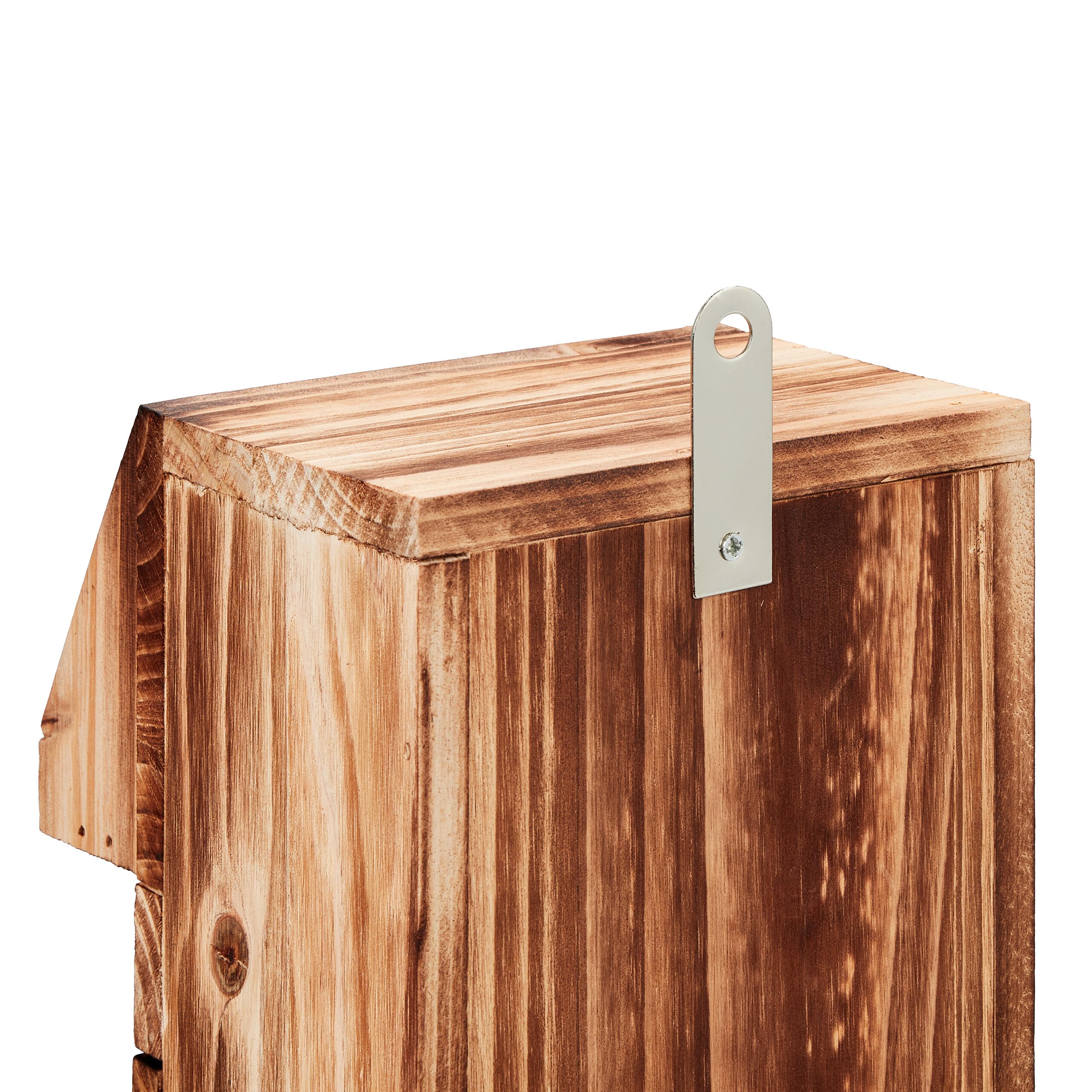 Relaxdays Casetta per Cinciallegre e Codirosso, Nido in Legno con Sportello Apribile per Pulizia, da Appendere, Naturale