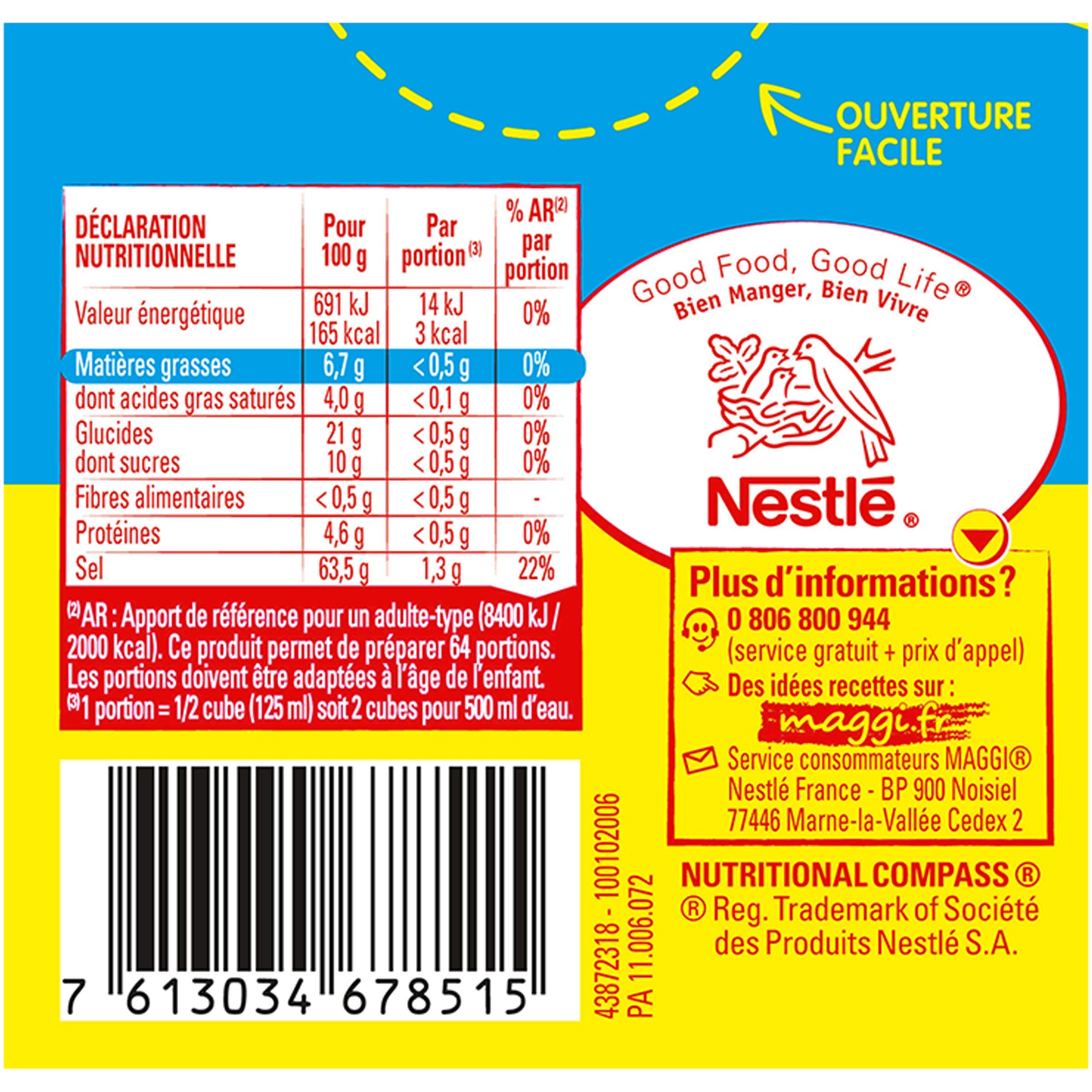 Maggi - Caldo Kub or desengrasado (32 cubos), 128 g, 5 unidades