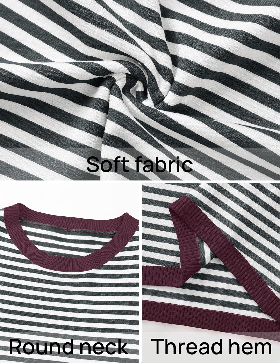 ZESICA Women's Fall Striped Sweaters Long Sleeve Crew Neck Shirts Color Block Lightweight Pullover Tops - Image 6