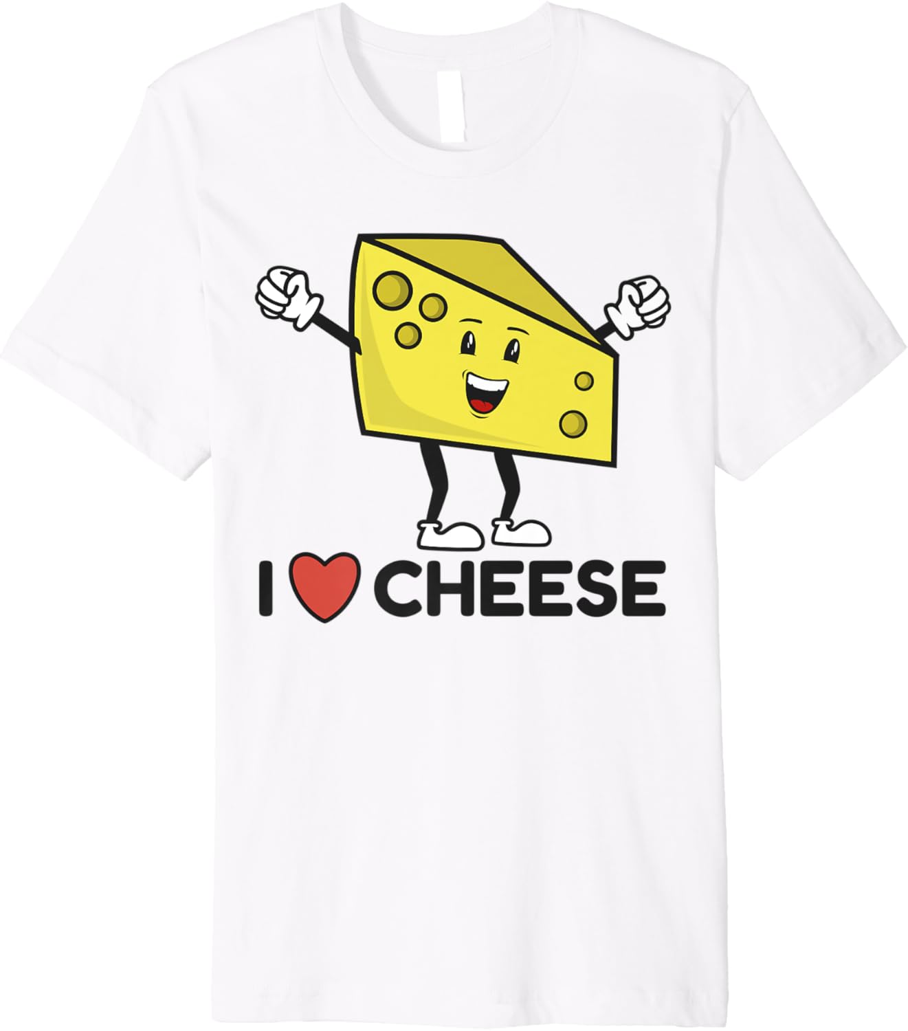 I Love Cheese Tshirt Gouda Feta Swiss Lovers Fun Gift Tee